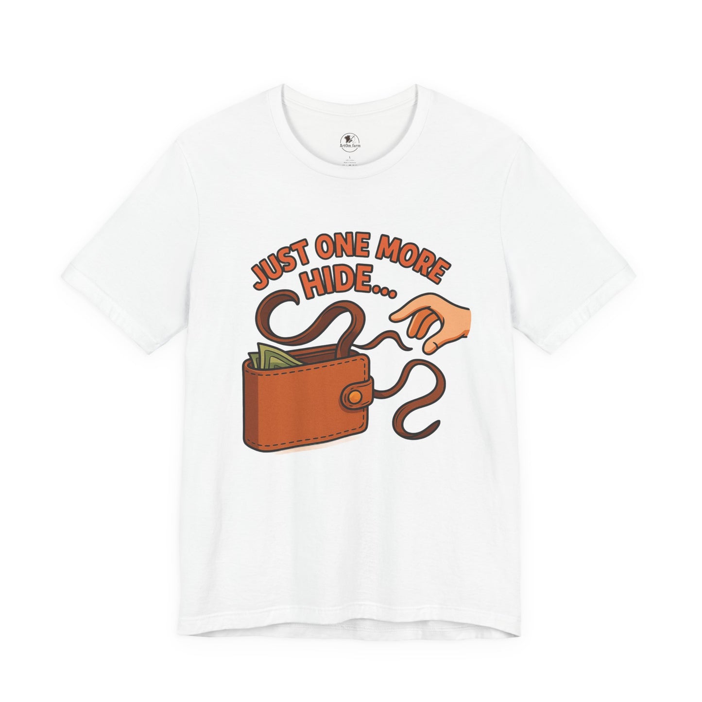Funny Money Hide T-Shirt - Unisex Jersey Tee for Finance Lovers, Humorous Gift for Casual Wear, Perfect for Birthdays and Holidays - ArtOm_farm™ LEATHER