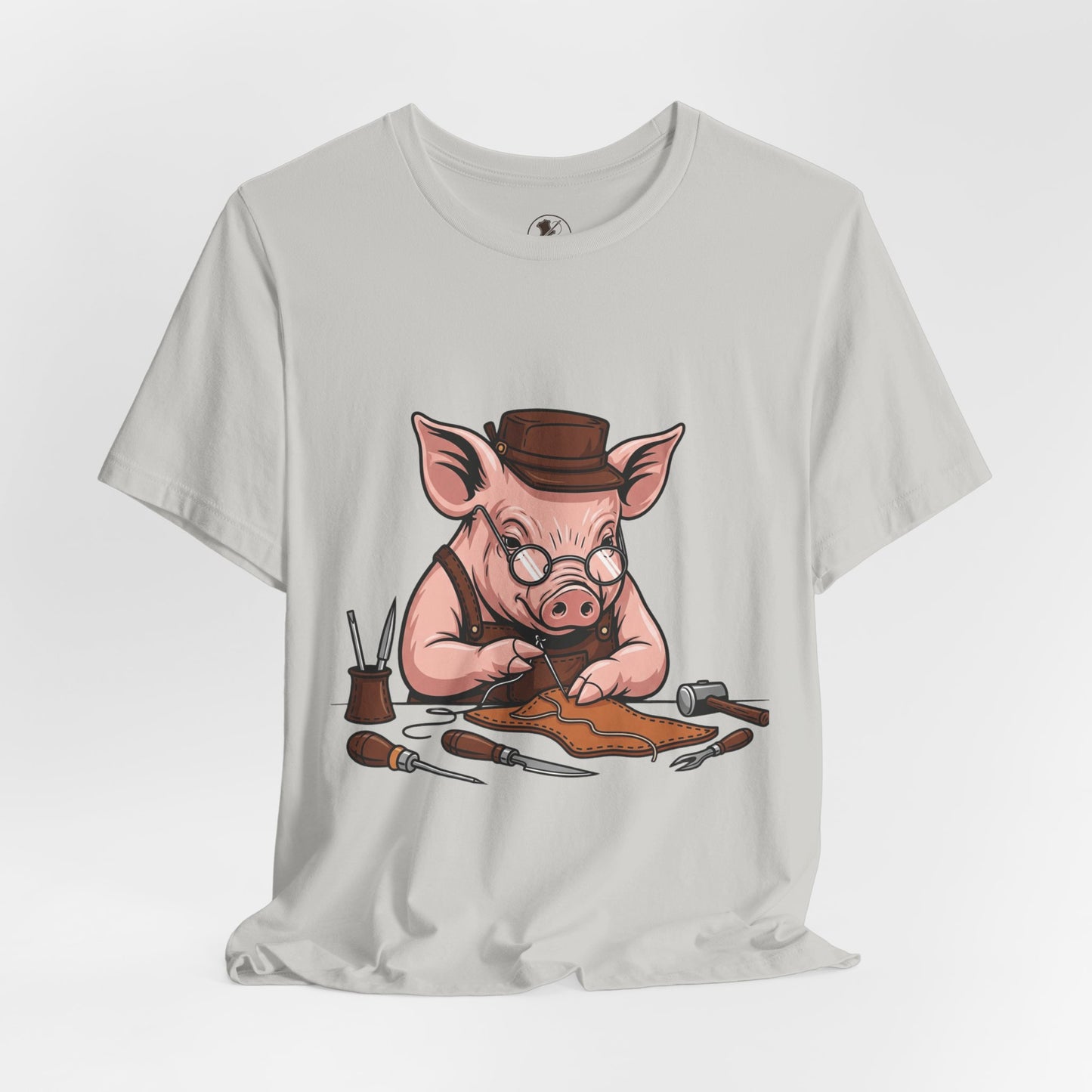 Pig Carver Tee - Funny Pig Shirt for Animal Lovers, Unique Crafting Humor Apparel, Perfect Farm Style Gift - ArtOm_farm™ LEATHER 