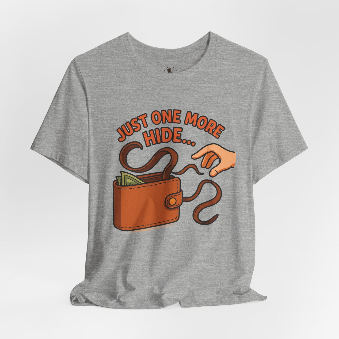 Funny Money Hide T-Shirt - Unisex Jersey Tee for Finance Lovers, Humorous Gift for Casual Wear, Perfect for Birthdays and Holidays