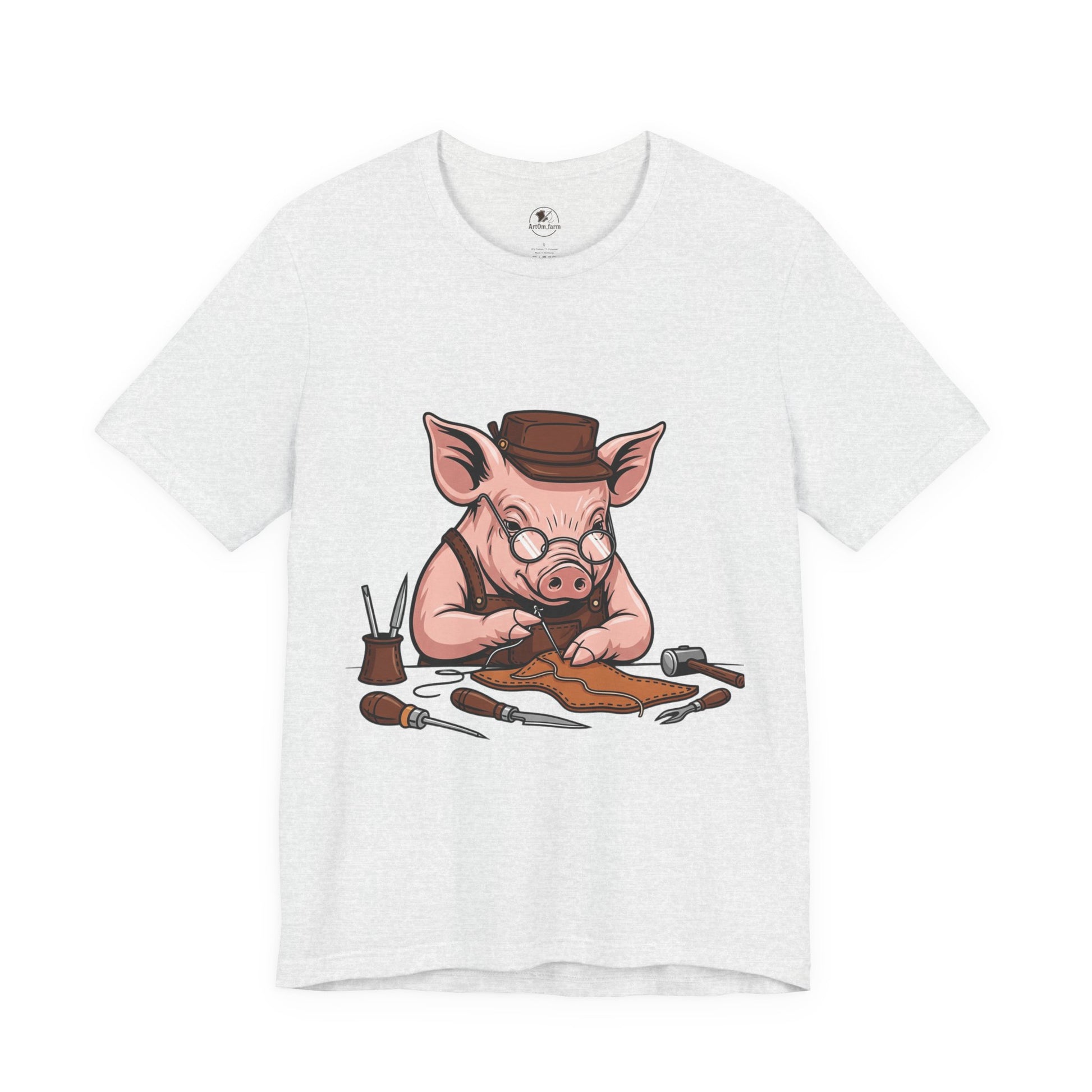Pig Carver Tee - Funny Pig Shirt for Animal Lovers, Unique Crafting Humor Apparel, Perfect Farm Style Gift - ArtOm_farm™ LEATHER