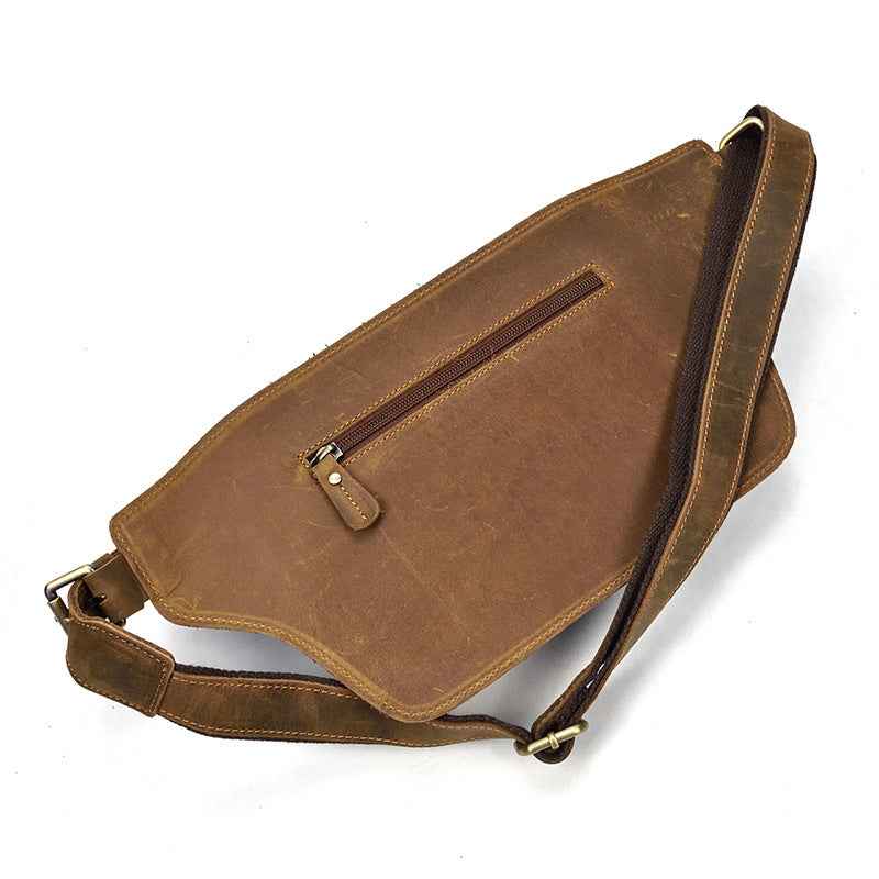 Men's Retro Leather Waist Bag in Crazy Horse Leather