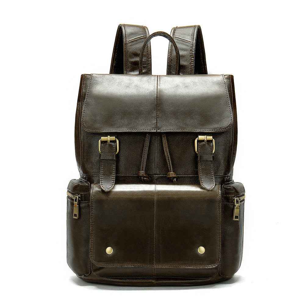 Retro Flap Backpack Leather - Genuine Crazy Horse Leather Marunte/MVA - ArtOm_farm™ LEATHER