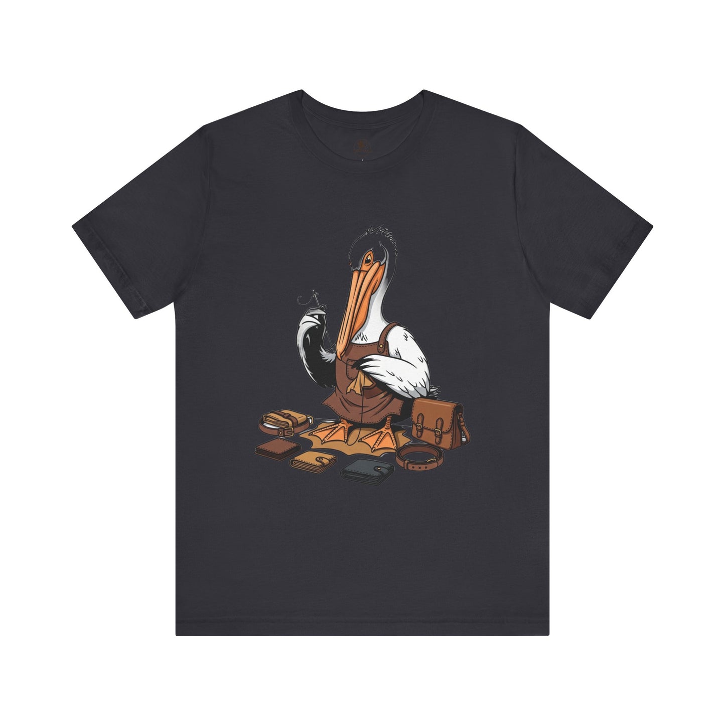 Whimsical Pelican Tee - Fun Beach T-Shirt for Casual Summer Style and Nature Lovers - ArtOm_farm™ LEATHER
