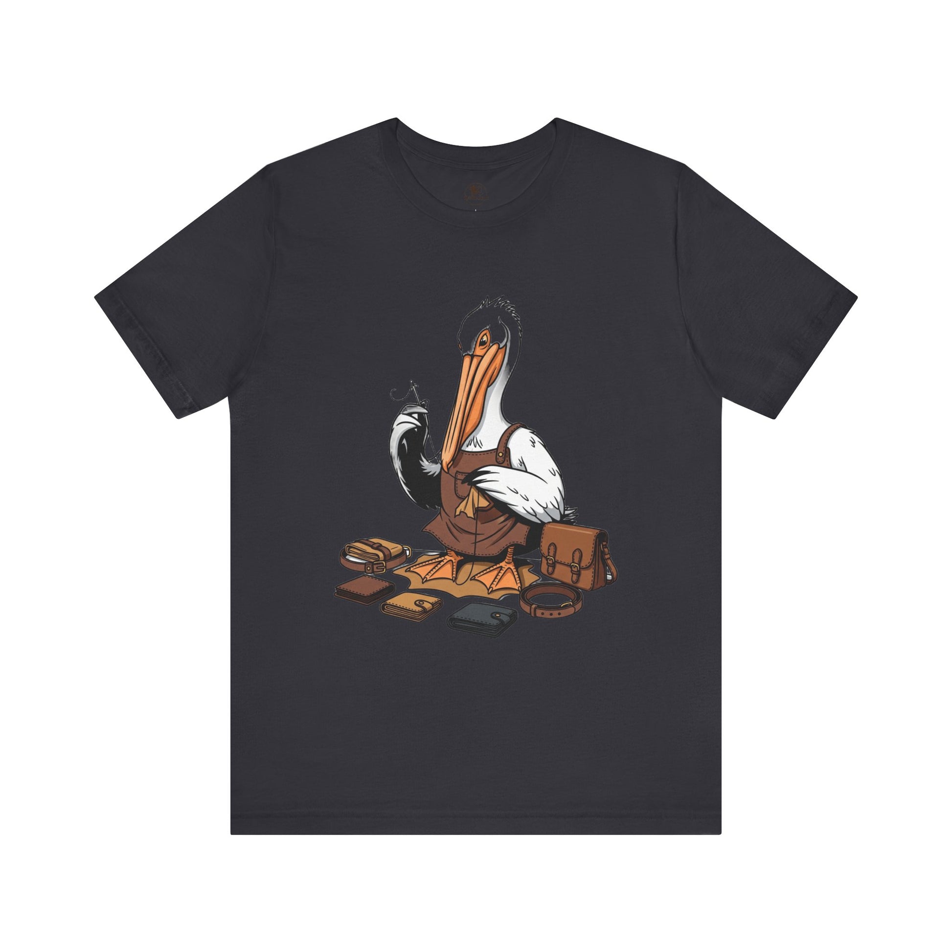 Whimsical Pelican Tee - Fun Beach T-Shirt for Casual Summer Style and Nature Lovers - ArtOm_farm™ LEATHER