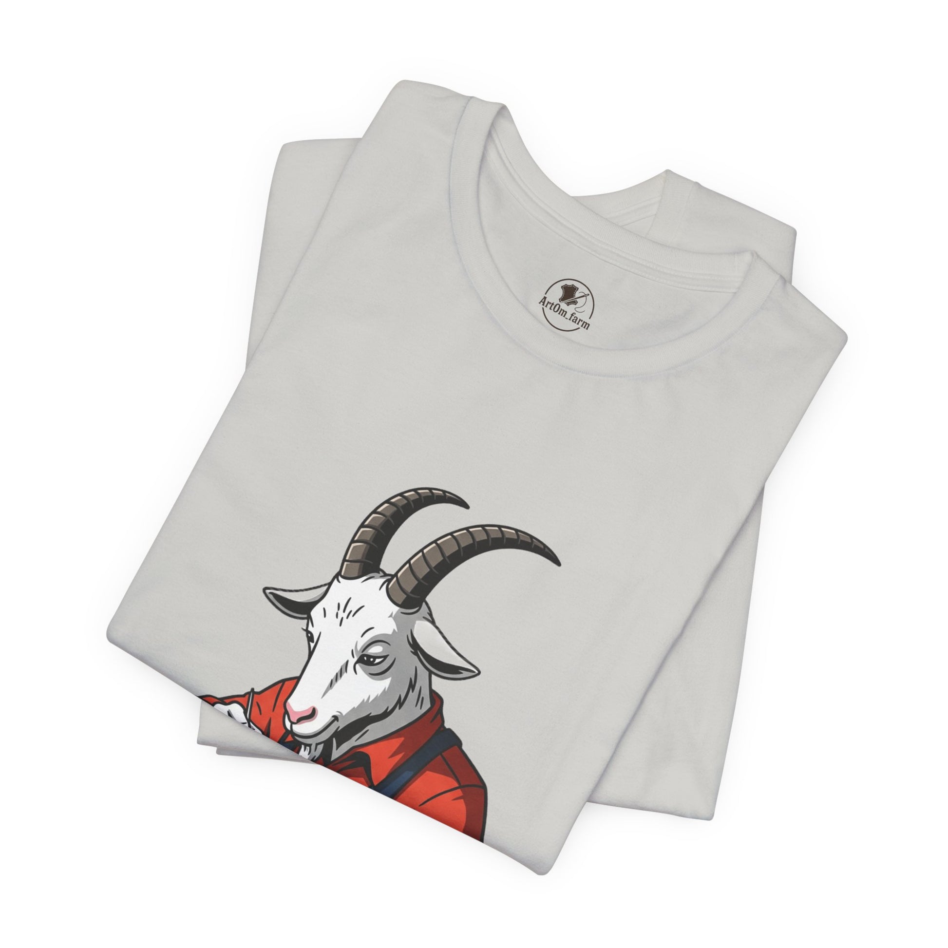 Creative Goat Tailor Tee - Funny Graphic Shirt for Crafters and Art Lovers, Unique Gift for Casual Wear - ArtOm_farm™ LEATHER 