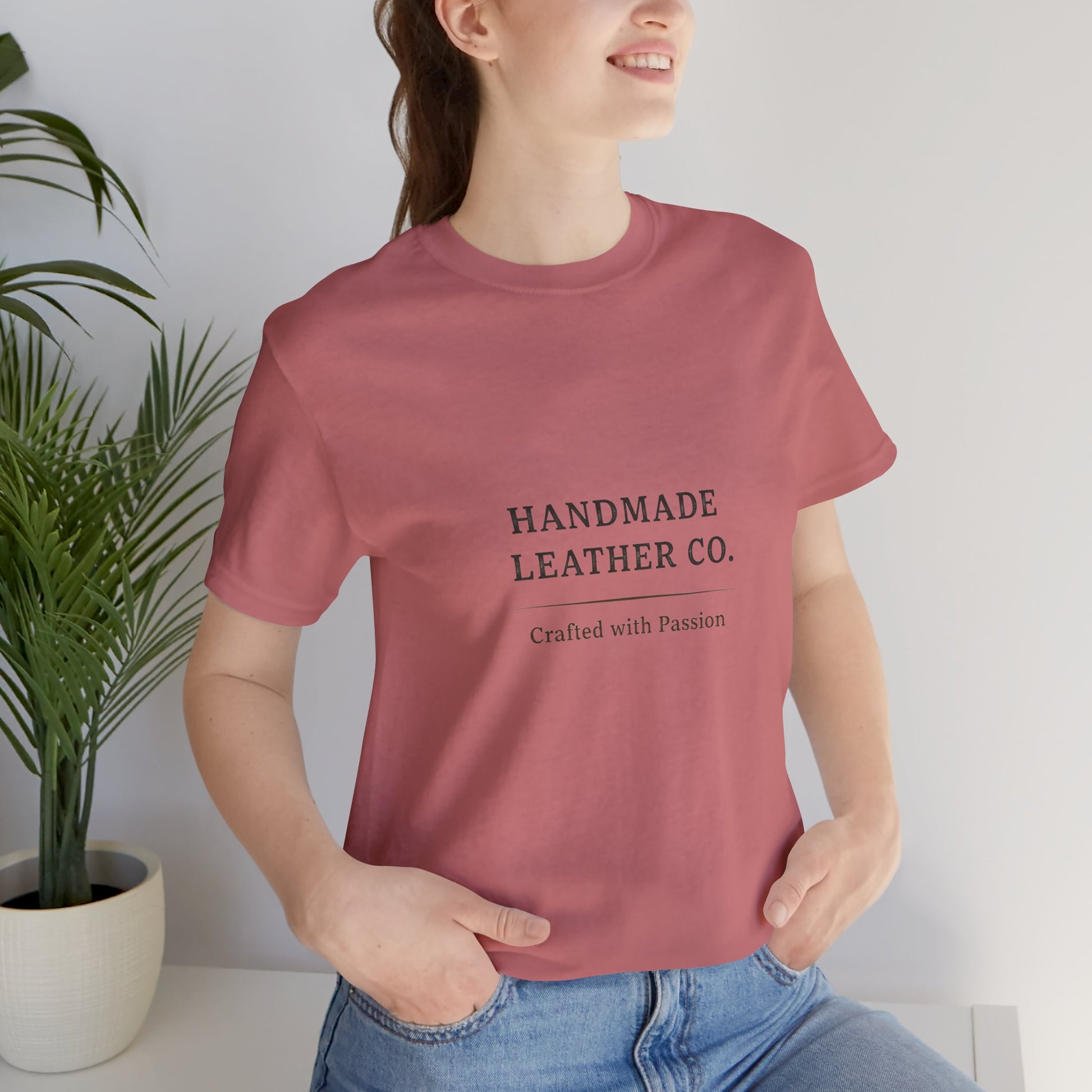 Handmade Leather Co. Tee - Unisex Casual Fashion Shirt for Everyday Wear, Stylish Comfort Gift for Leather Lovers - ArtOm_farm™ LEATHER 