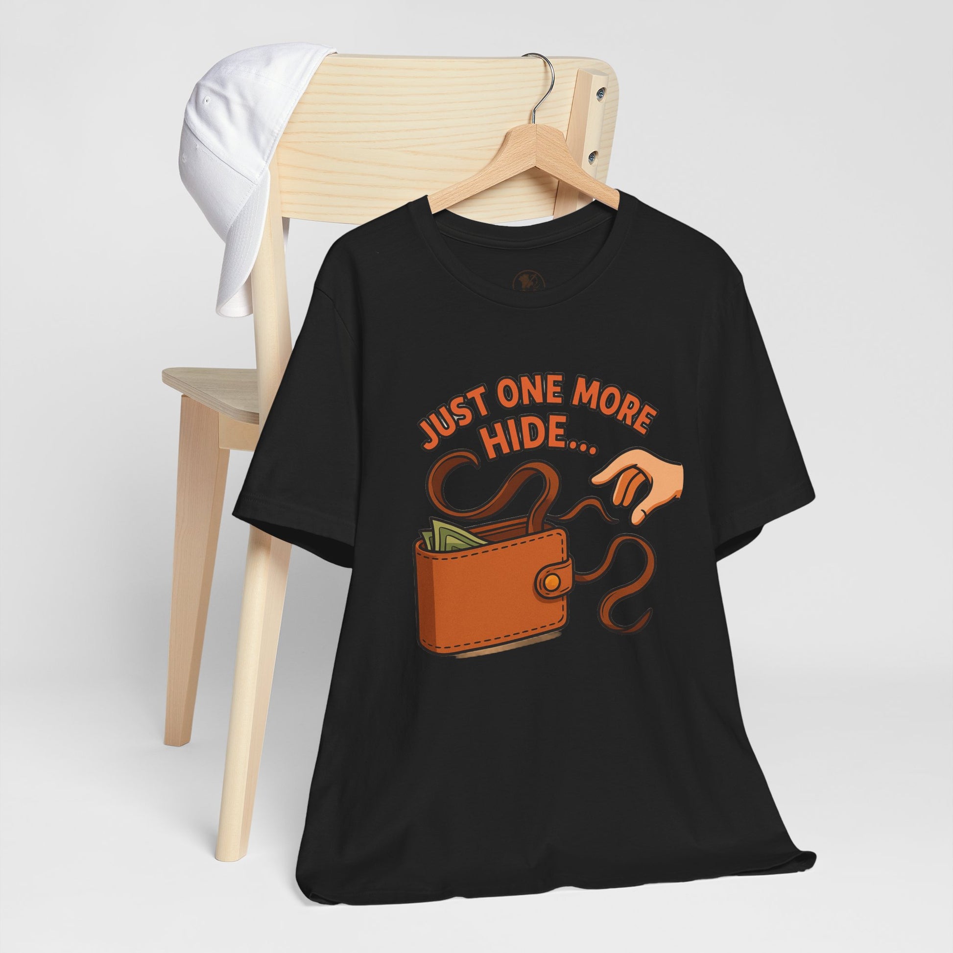 Funny Money Hide T-Shirt - Unisex Jersey Tee for Finance Lovers, Humorous Gift for Casual Wear, Perfect for Birthdays and Holidays - ArtOm_farm™ LEATHER 