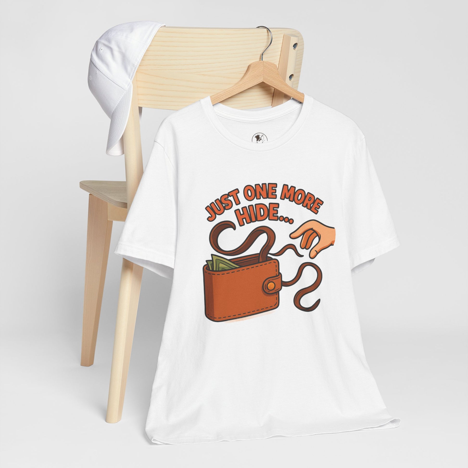 Funny Money Hide T-Shirt - Unisex Jersey Tee for Finance Lovers, Humorous Gift for Casual Wear, Perfect for Birthdays and Holidays - ArtOm_farm™ LEATHER