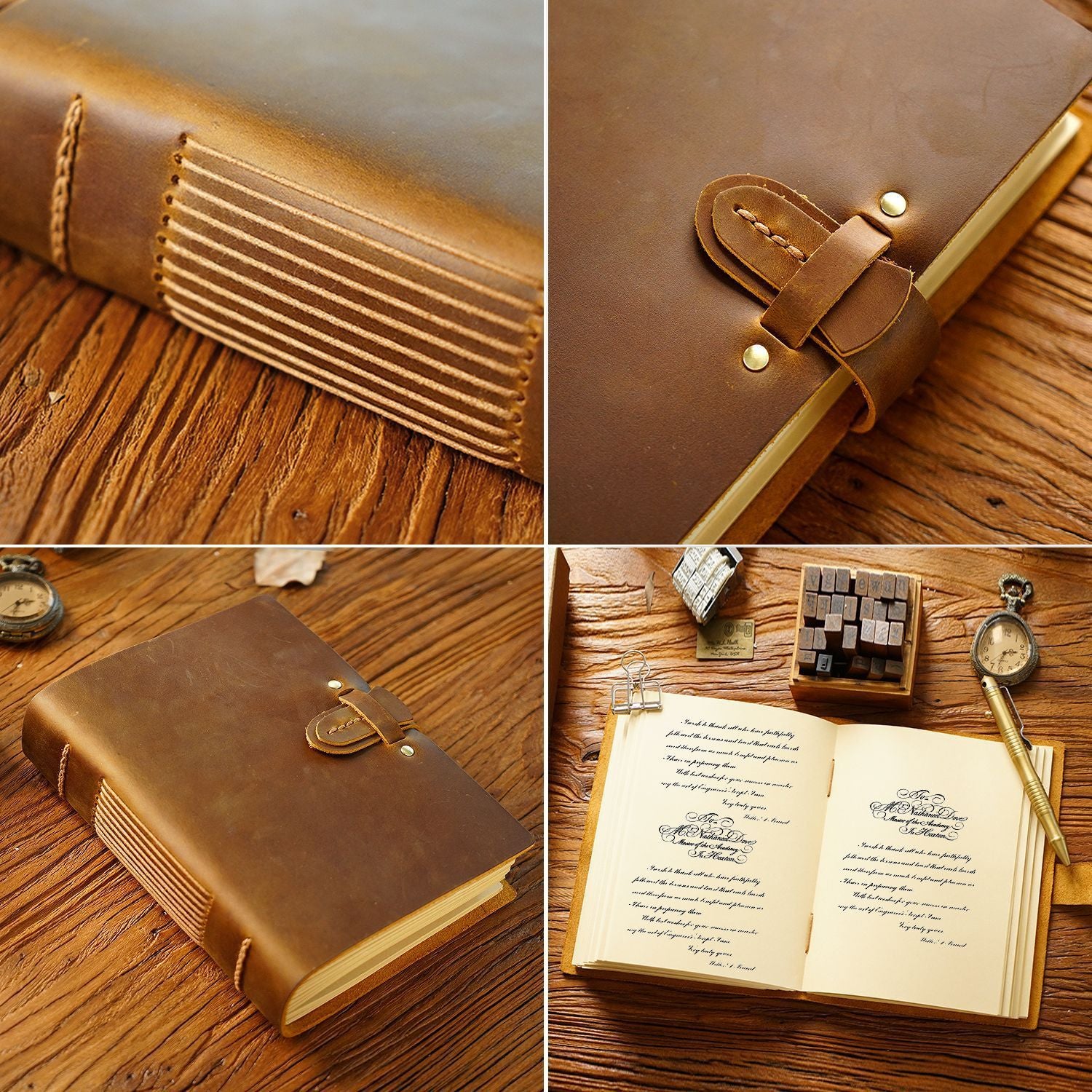 Stylish Personalized Leather Notepad - Vintage Design for Unique Touch - ArtOm_farm™ LEATHER 