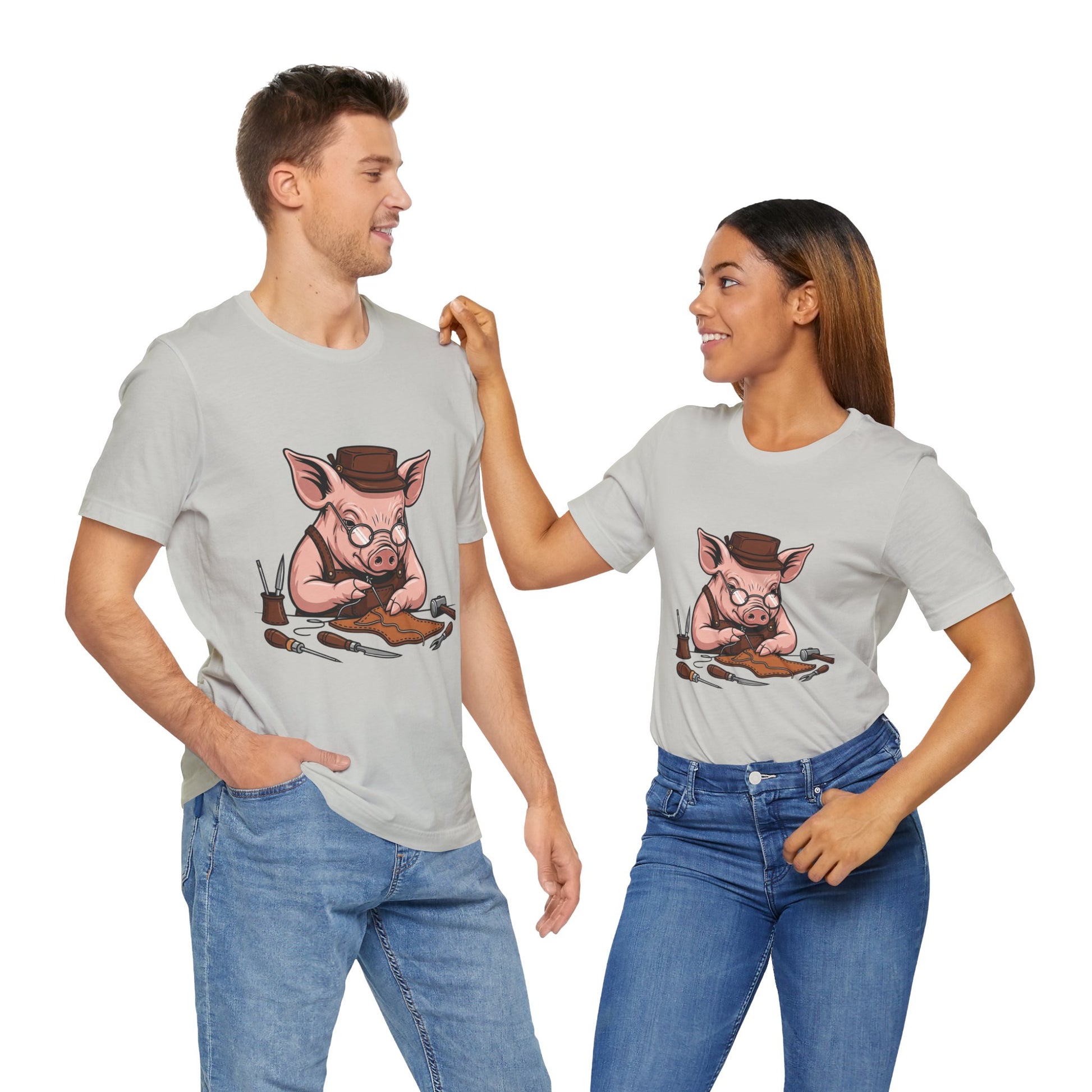 Pig Carver Tee - Funny Pig Shirt for Animal Lovers, Unique Crafting Humor Apparel, Perfect Farm Style Gift - ArtOm_farm™ LEATHER 