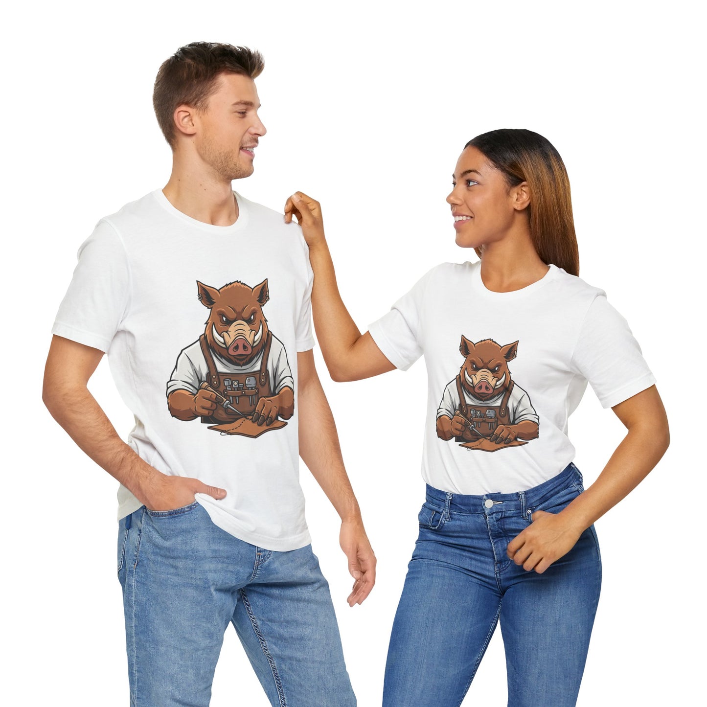 Crafty Pig Graphic Shirt - Fun Unisex Tee for Animal Lovers, Casual Birthday Apparel, and Funny Gift - ArtOm_farm™ LEATHER