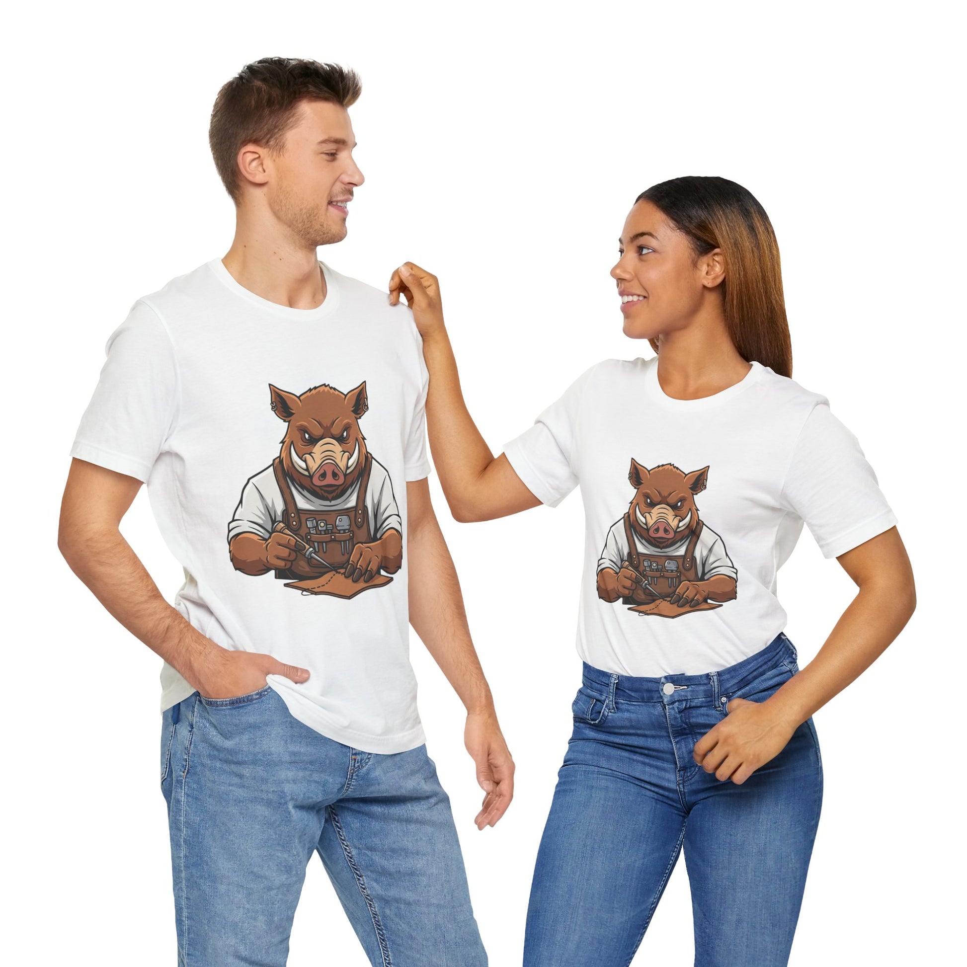 Crafty Pig Graphic Shirt - Fun Unisex Tee for Animal Lovers, Casual Birthday Apparel, and Funny Gift - ArtOm_farm™ LEATHER