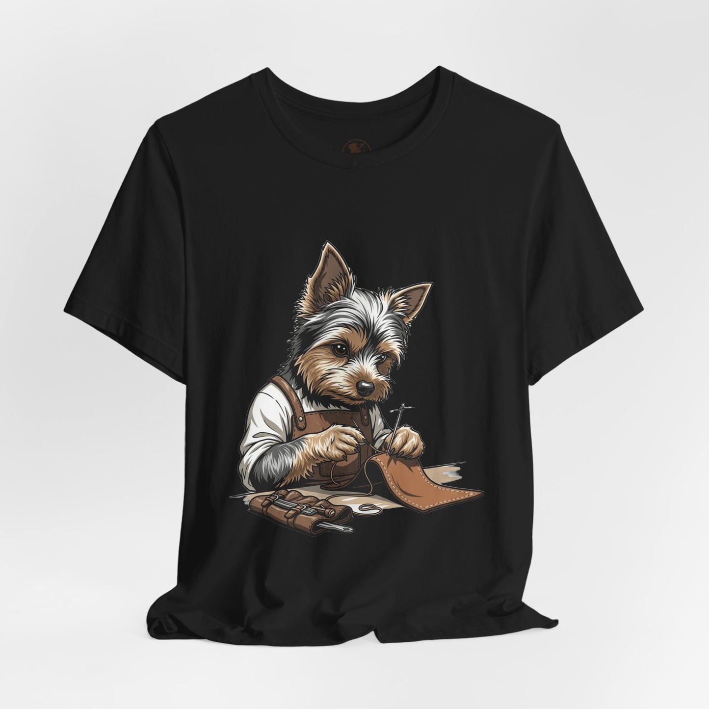 Crafty Canine T-Shirt, Funny Dog Lover Gift, Cute Animal Tee for Pet Owners, Casual Wear for Artisan Friends - ArtOm_farm™ LEATHER 