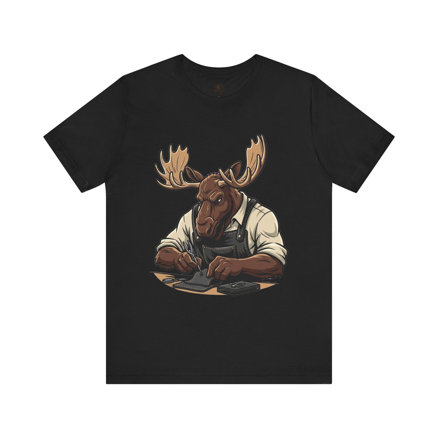 Moose Graphic Tee - Funny Animal Shirt for Nature Lovers, Unique Casual Outfit in Woodland Style - ArtOm_farm™ LEATHER