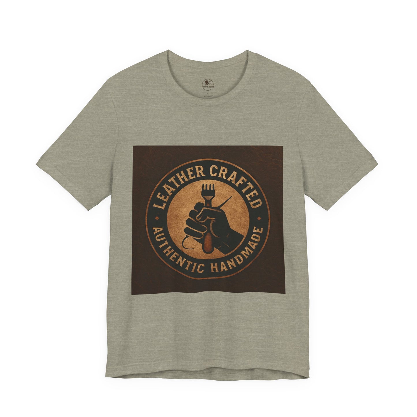 Leather Crafted Unisex Tee - Authentic Handmade Shirt for Casual Wear and Unique Artisan Gift - ArtOm_farm™ LEATHER