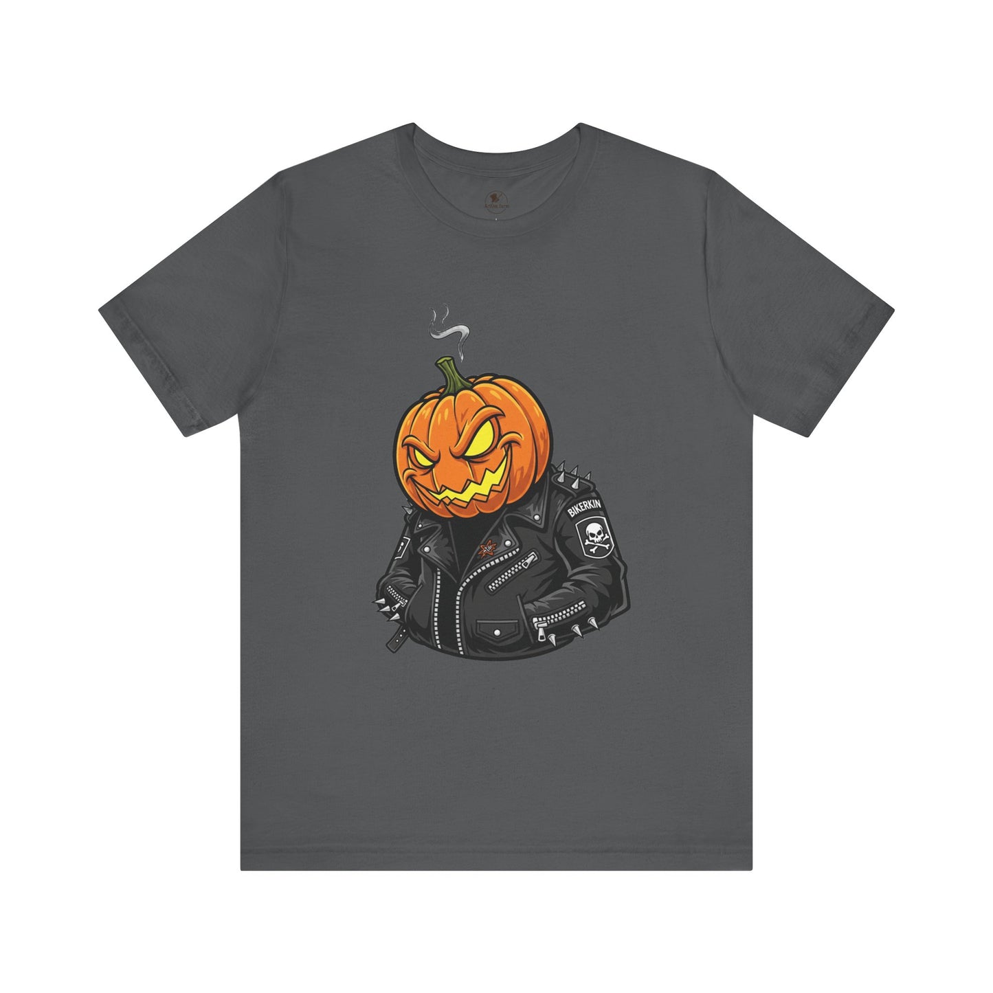 Pumpkin Punk T-Shirt - Edgy Halloween Graphic Tee for Unisex Style at Autumn Parties - ArtOm_farm™ LEATHER 