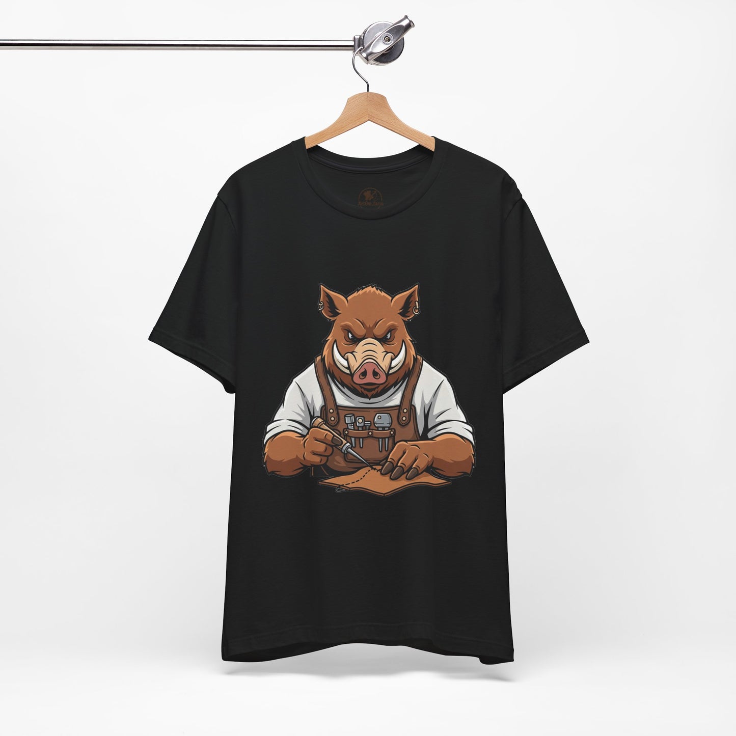 Crafty Pig Graphic Shirt - Fun Unisex Tee for Animal Lovers, Casual Birthday Apparel, and Funny Gift - ArtOm_farm™ LEATHER 