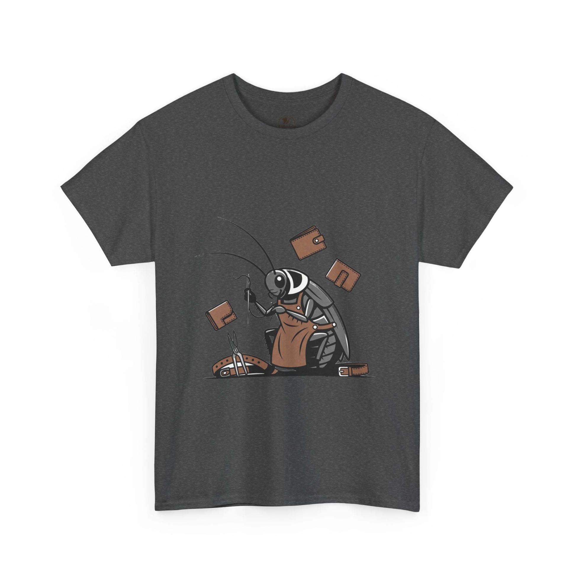 Cockroach Baker Unisex Heavy Cotton Tee - Funny Graphic Tee for Animal Lovers, Perfect Gift for Home Cooks - ArtOm_farm™ LEATHER 