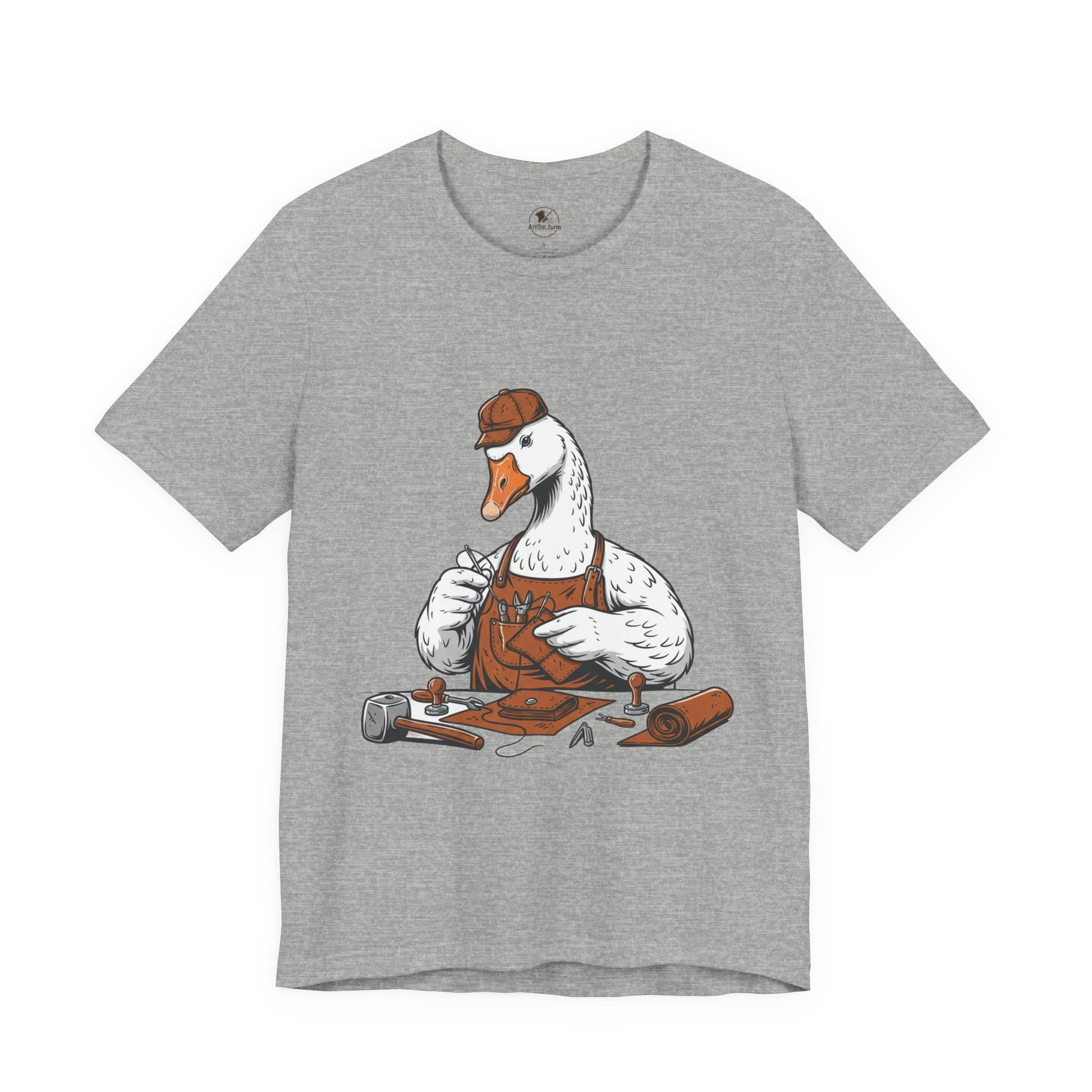 Creative Duck Artisan Tee - Unisex Graphic T-Shirt, Unique Gift for Crafters, Fun Animal Shirt, Artisan Duck Tee - ArtOm_farm™ LEATHER 