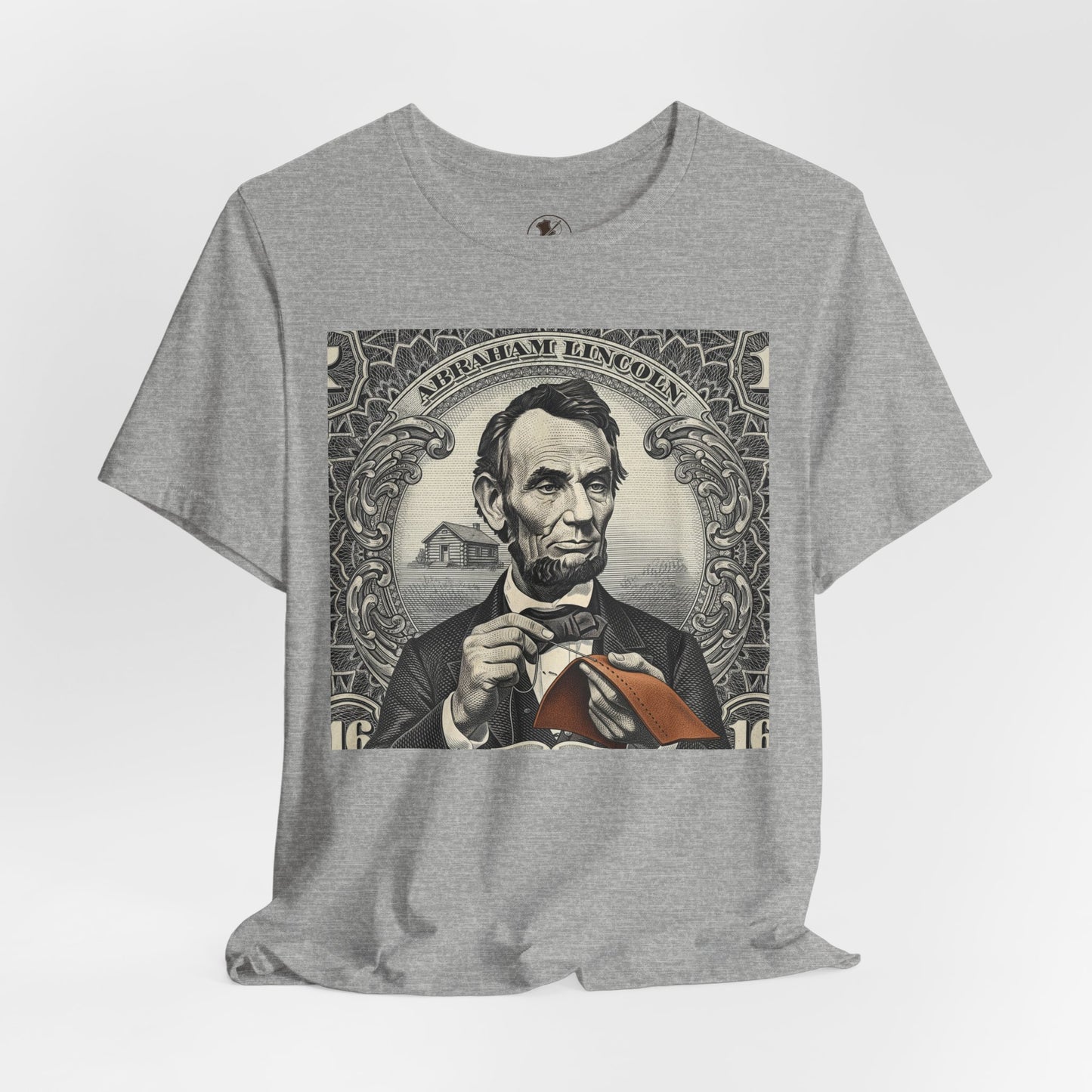 Abraham Lincoln T-Shirt - Vintage Graphic Unisex Tee for History Lovers, Educational Casual Wear, Patriotic Gift - ArtOm_farm™ LEATHER 
