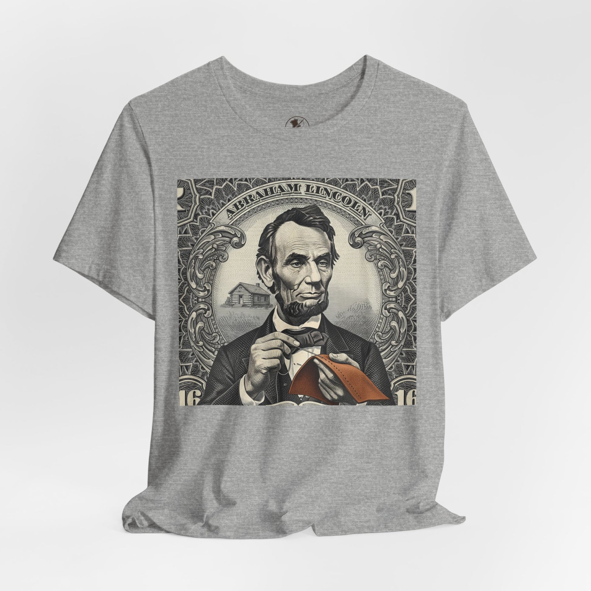 Abraham Lincoln T-Shirt - Vintage Graphic Unisex Tee for History Lovers, Educational Casual Wear, Patriotic Gift - ArtOm_farm™ LEATHER 