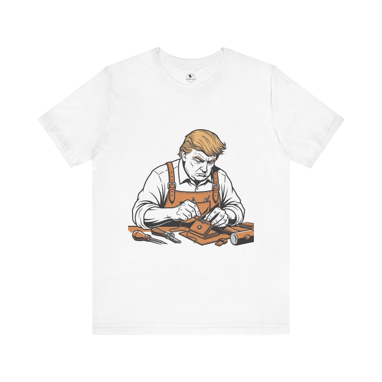 Craftsman Graphic Tee - Workshop T-Shirt for Hobbyists, Unisex Short Sleeve Father's Day Apparel, Artisan Merch - ArtOm_farm™ LEATHER