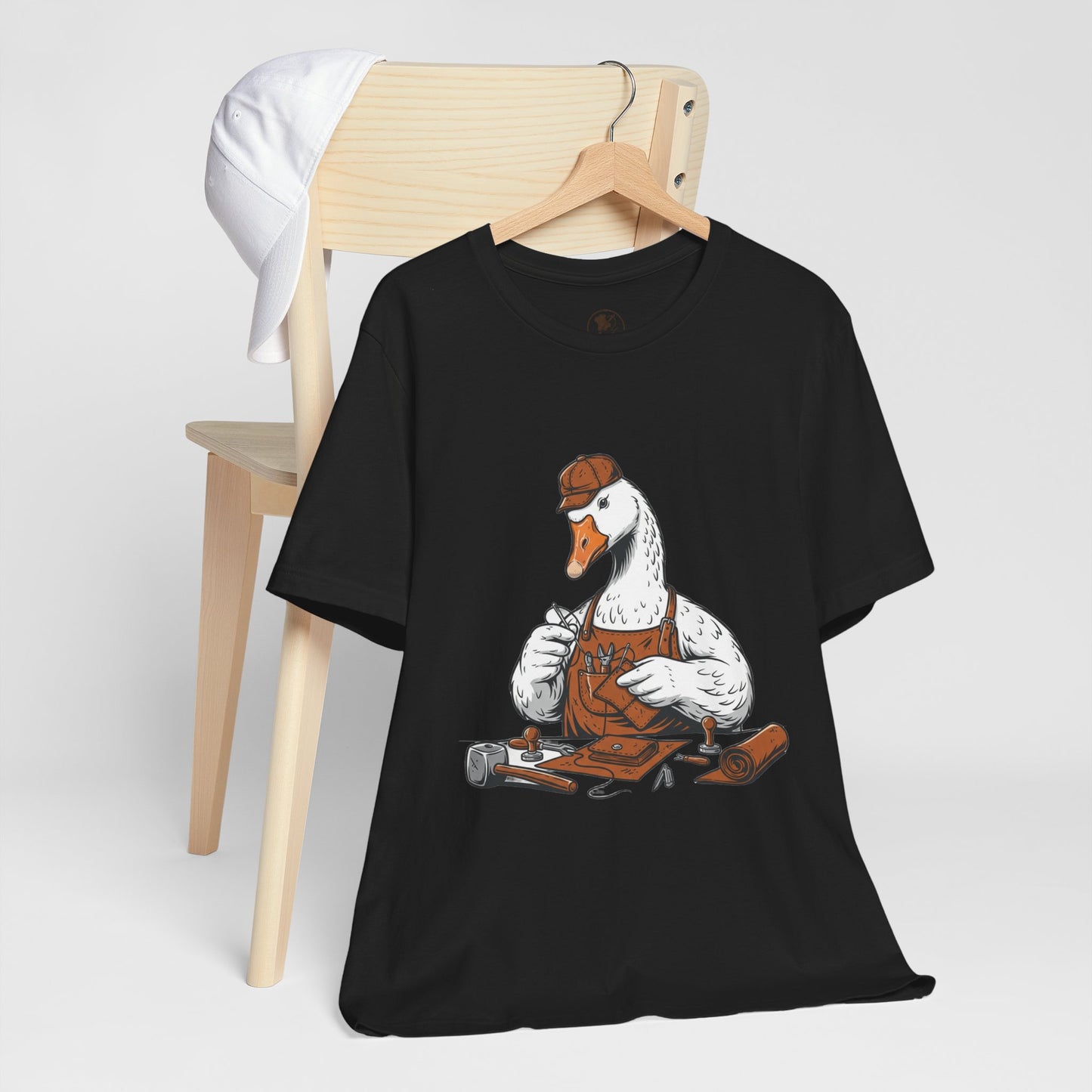 Creative Duck Artisan Tee - Unisex Graphic T-Shirt, Unique Gift for Crafters, Fun Animal Shirt, Artisan Duck Tee - ArtOm_farm™ LEATHER 