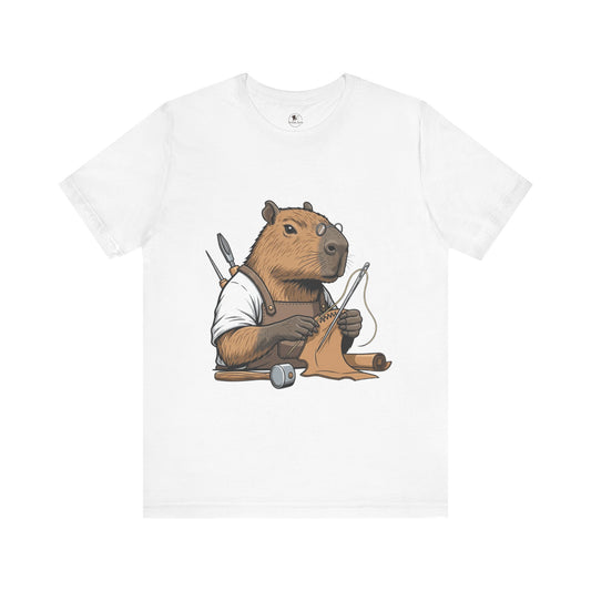 Crafty Beaver T-Shirt - Cute Animal Graphic Tee for Nature Lovers, Eco-Friendly Casual Wear - ArtOm_farm™ LEATHER