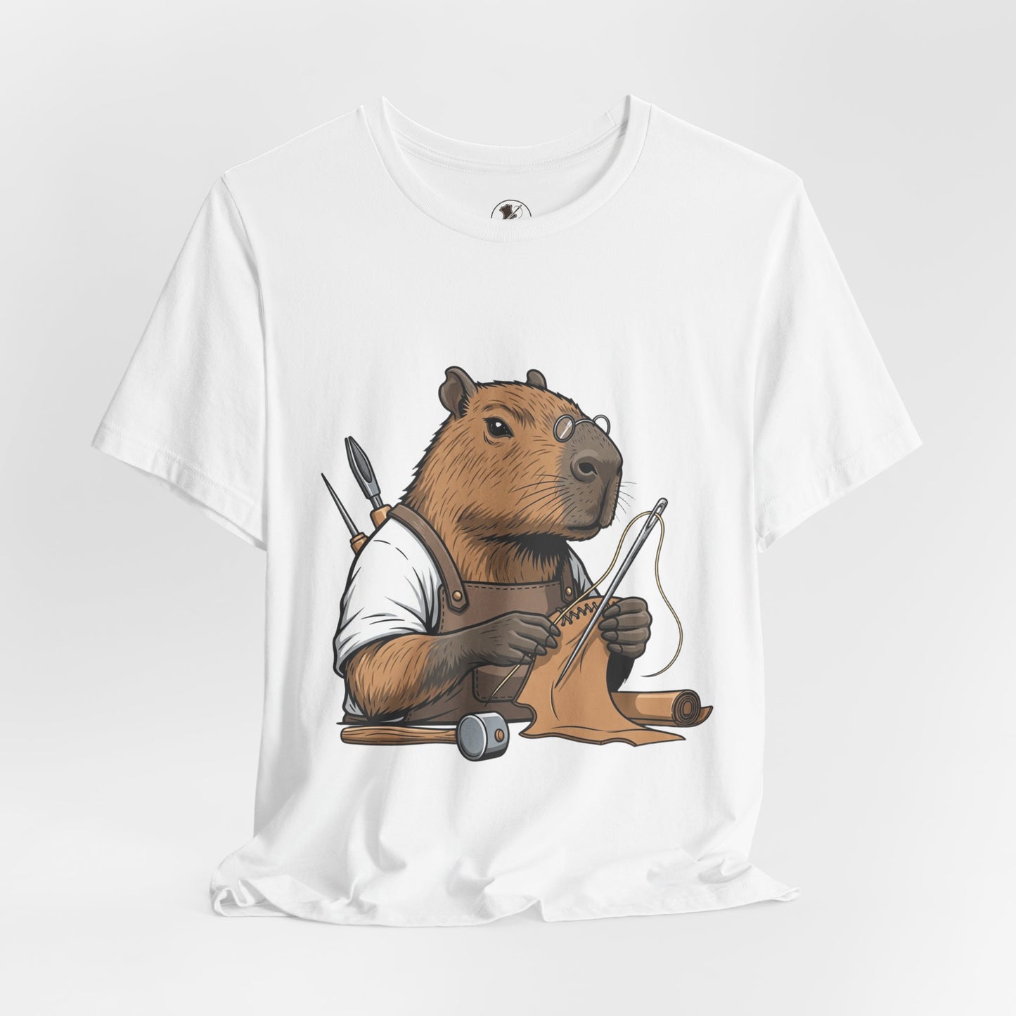 Crafty Beaver T-Shirt - Cute Animal Graphic Tee for Nature Lovers, Eco-Friendly Casual Wear - ArtOm_farm™ LEATHER
