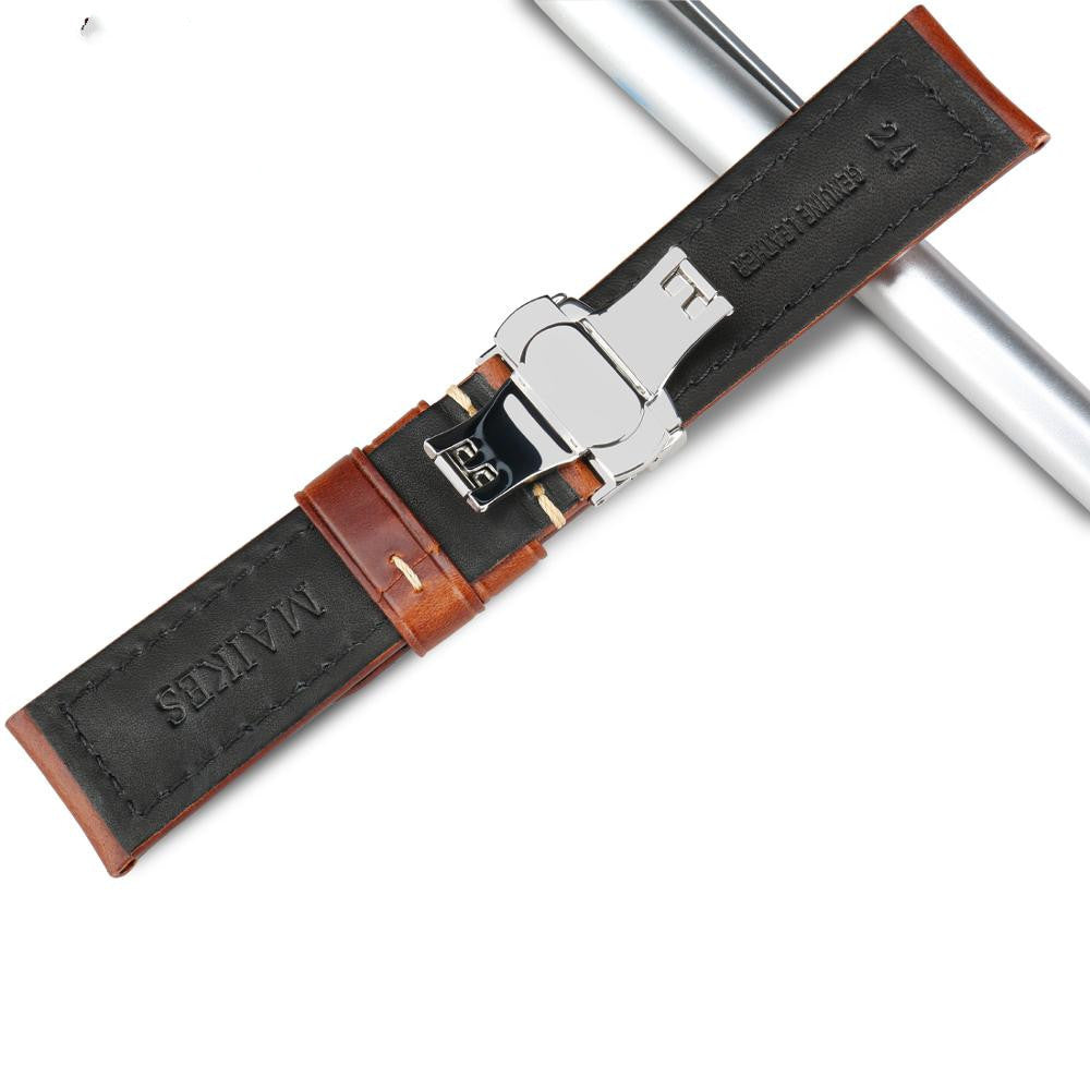 Men's Vintage Leather Strap - Oil Wax Leather Craft with Durable Design - ArtOm_farm™ LEATHER 