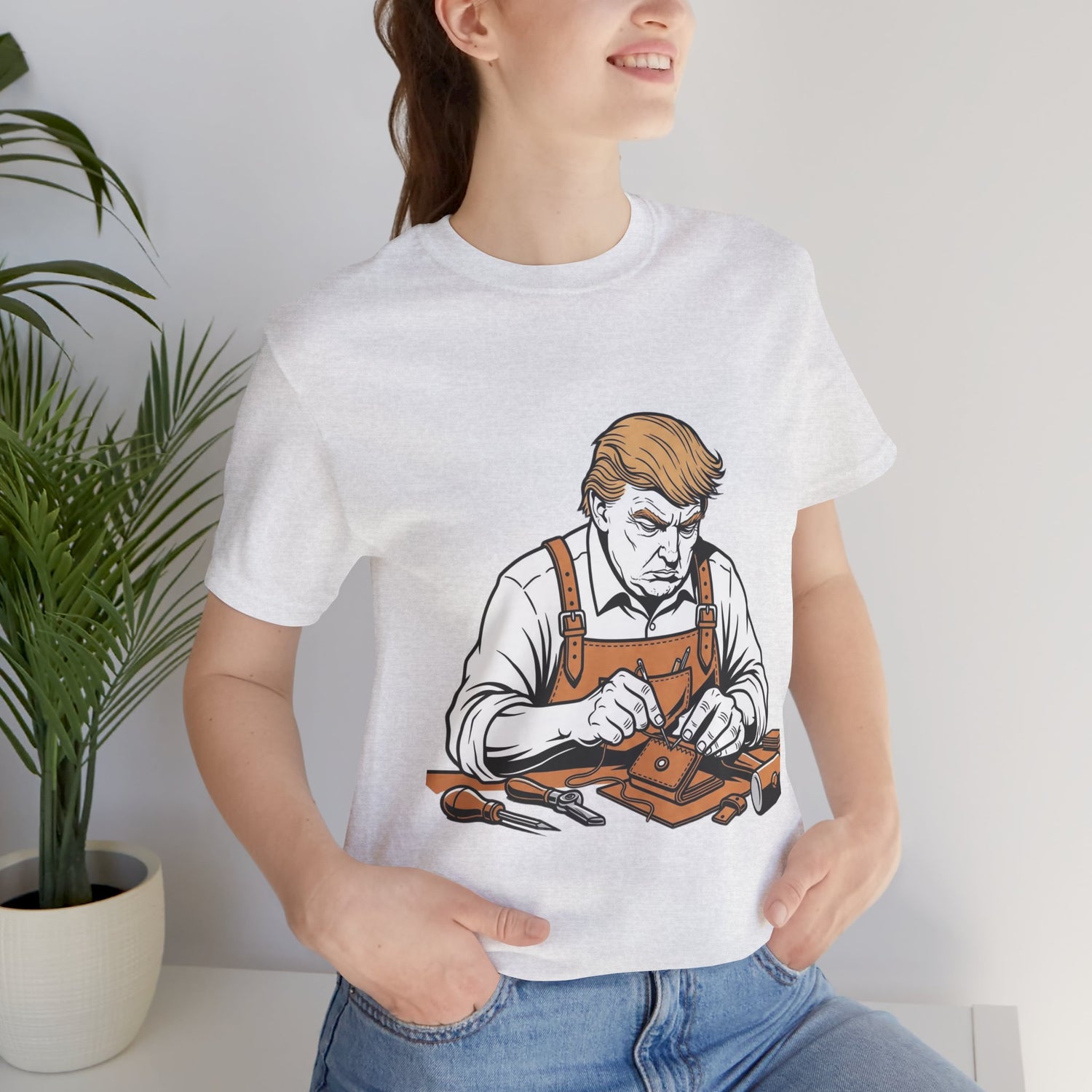 Craftsman Graphic Tee - Workshop T-Shirt for Hobbyists, Unisex Short Sleeve Father's Day Apparel, Artisan Merch - ArtOm_farm™ LEATHER 