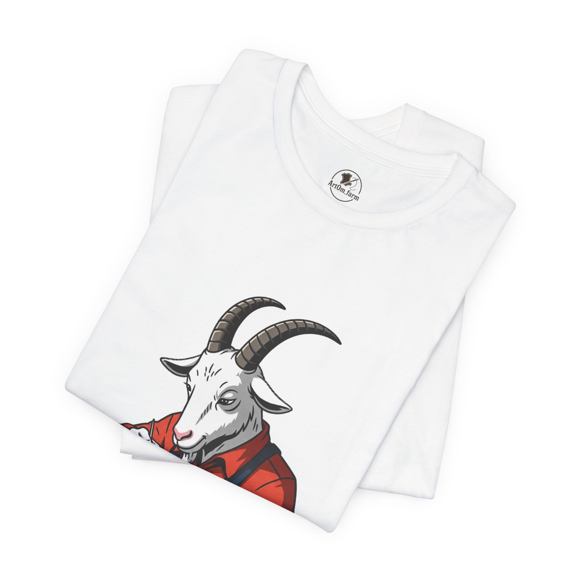 Creative Goat Tailor Tee - Funny Graphic Shirt for Crafters and Art Lovers, Unique Quirky Gift for Casual Wear - ArtOm_farm™ LEATHER