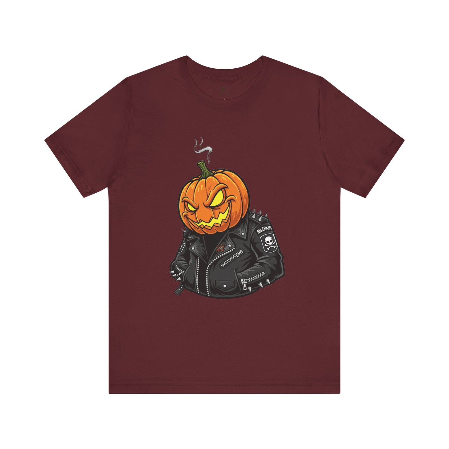 Pumpkin Punk T-Shirt - Edgy Halloween Graphic Tee for Unisex Style at Autumn Parties - ArtOm_farm™ LEATHER 