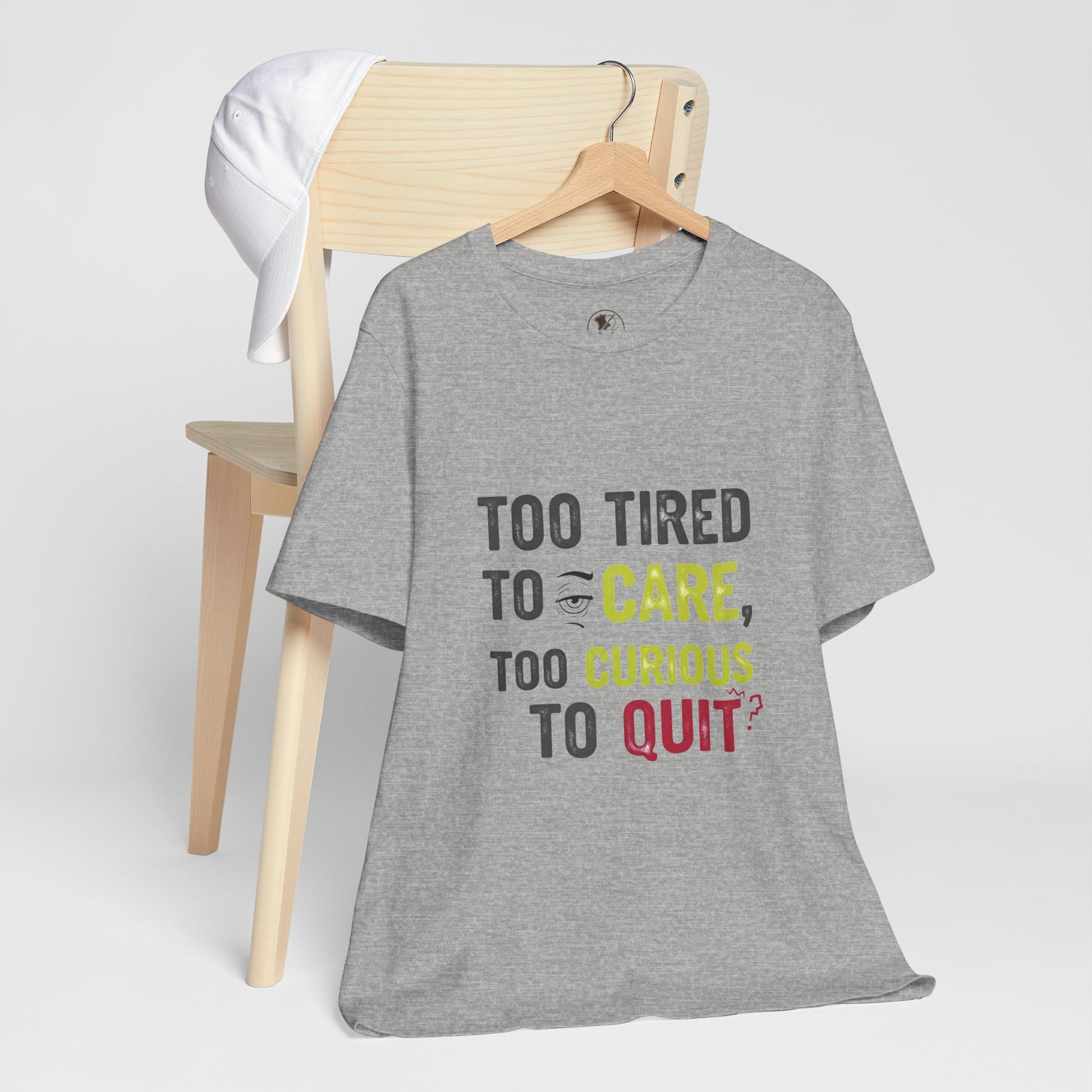 Too Tired to Care Funny Graphic T-Shirt - Unisex Humor Shirt for Casual Wear & Gifting - ArtOm_farm™ LEATHER 