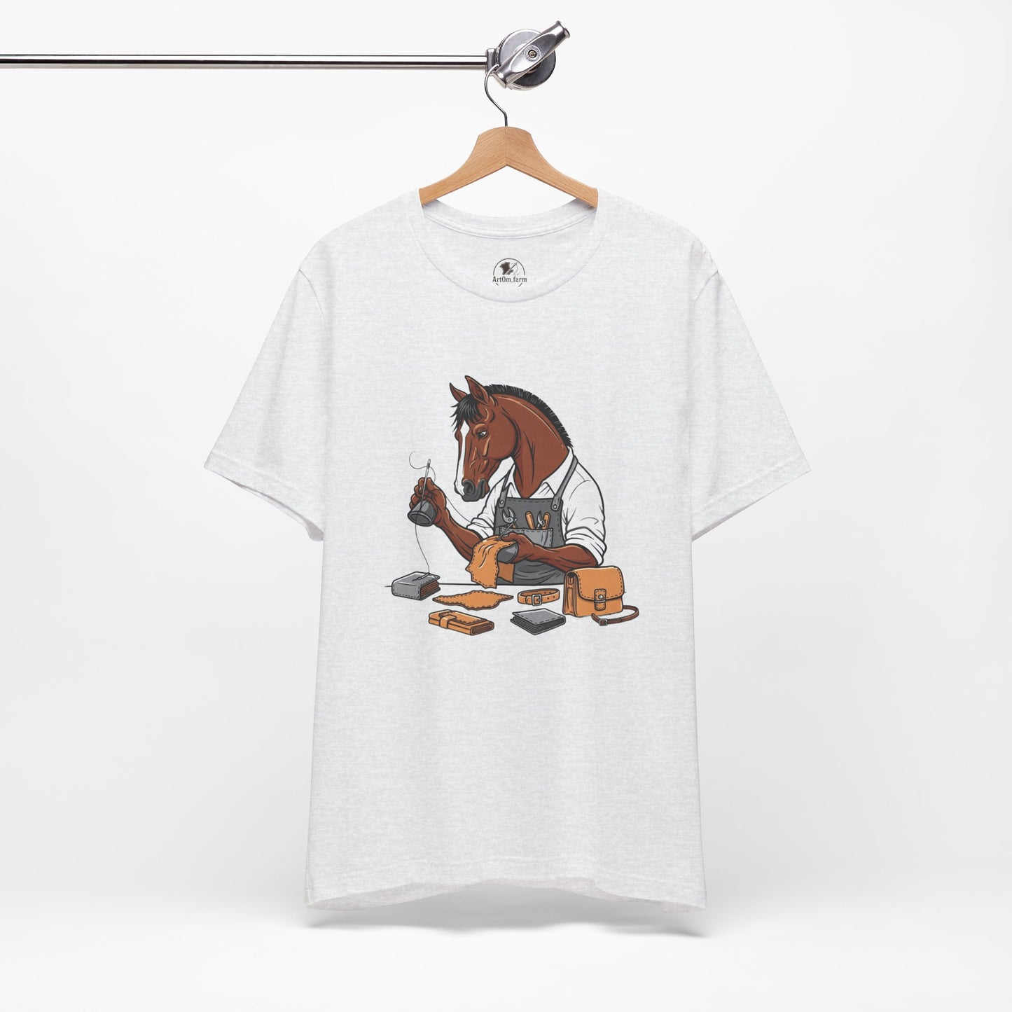 Equestrian Unisex Tee - Funny Horse Shirt for Animal Enthusiasts, Perfect Gift for Horse Lovers - ArtOm_farm™ LEATHER