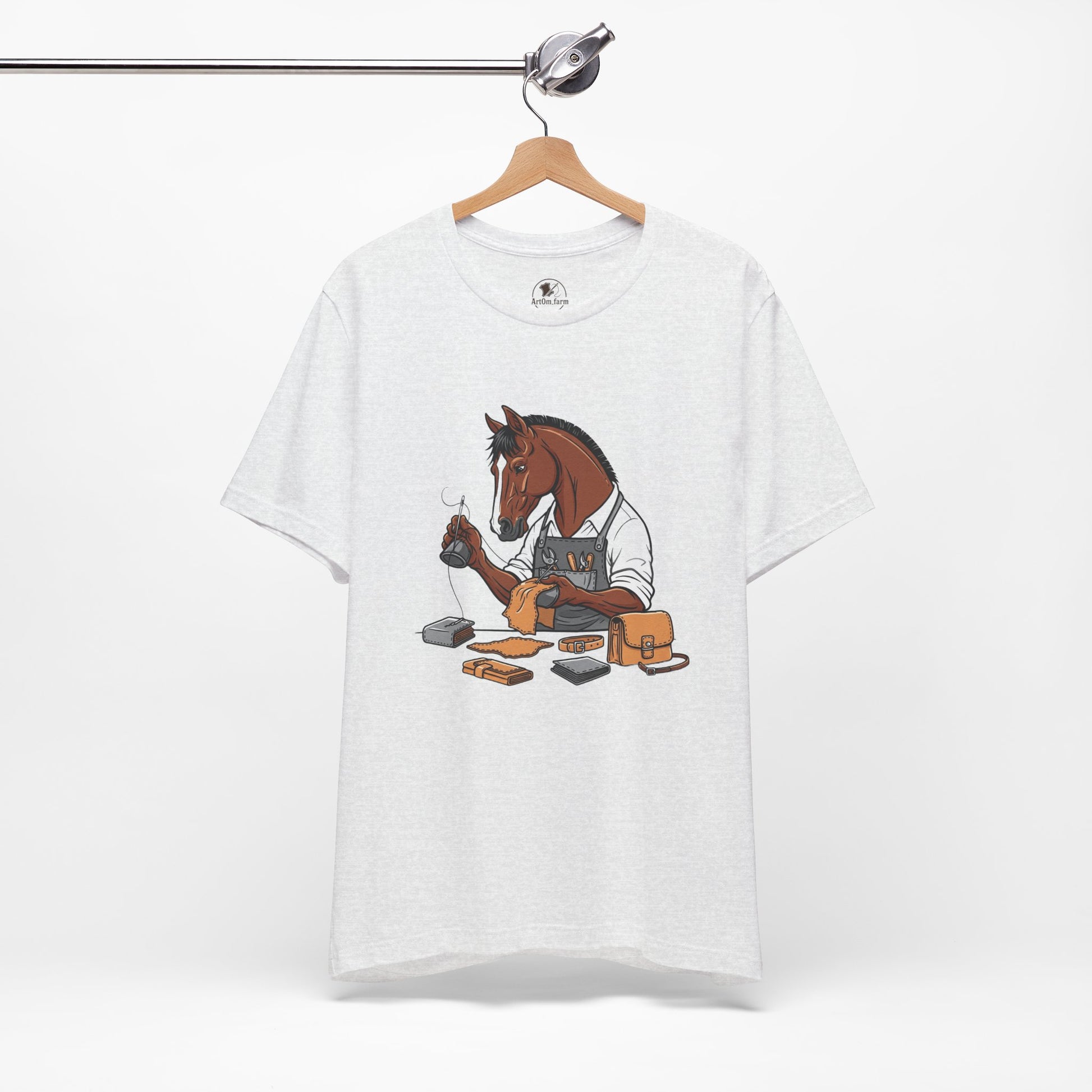 Equestrian Unisex Tee - Funny Horse Shirt for Animal Enthusiasts, Perfect Gift for Horse Lovers - ArtOm_farm™ LEATHER