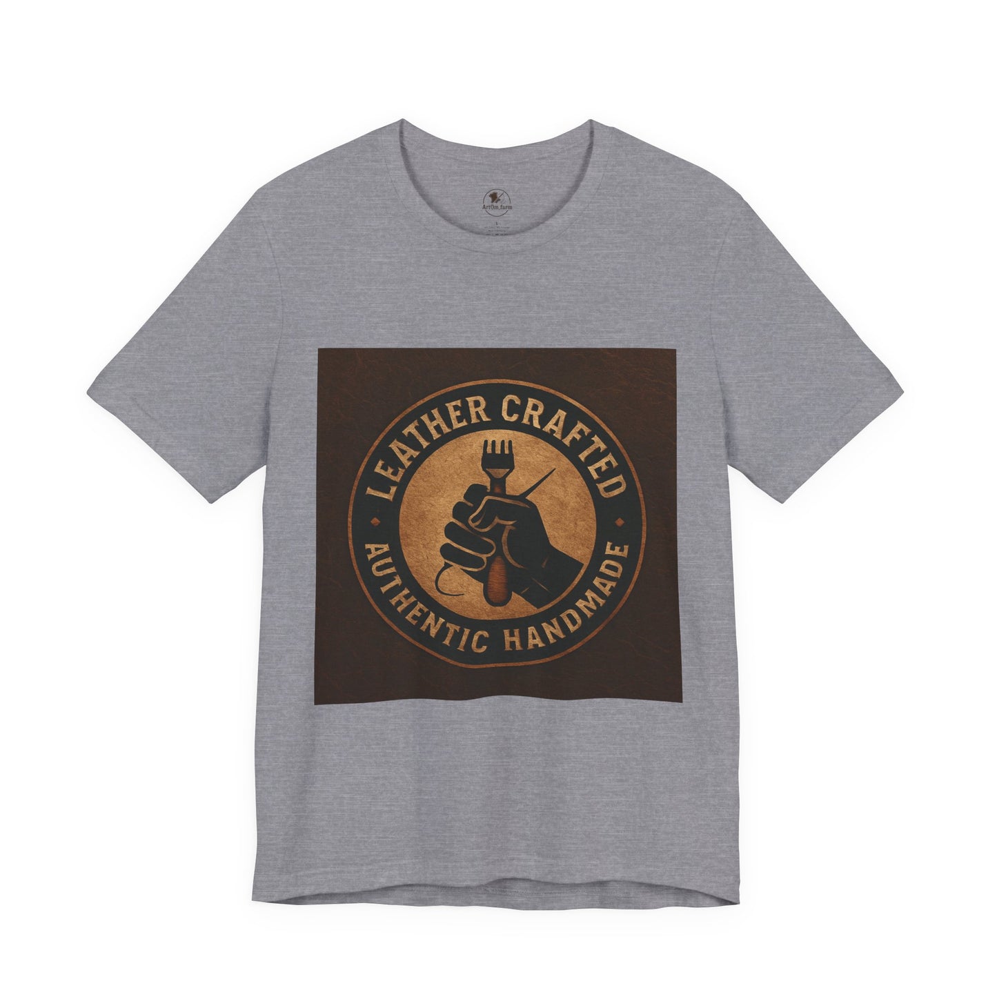 Leather Crafted Unisex Tee - Authentic Handmade Shirt for Casual Wear and Unique Artisan Gift - ArtOm_farm™ LEATHER