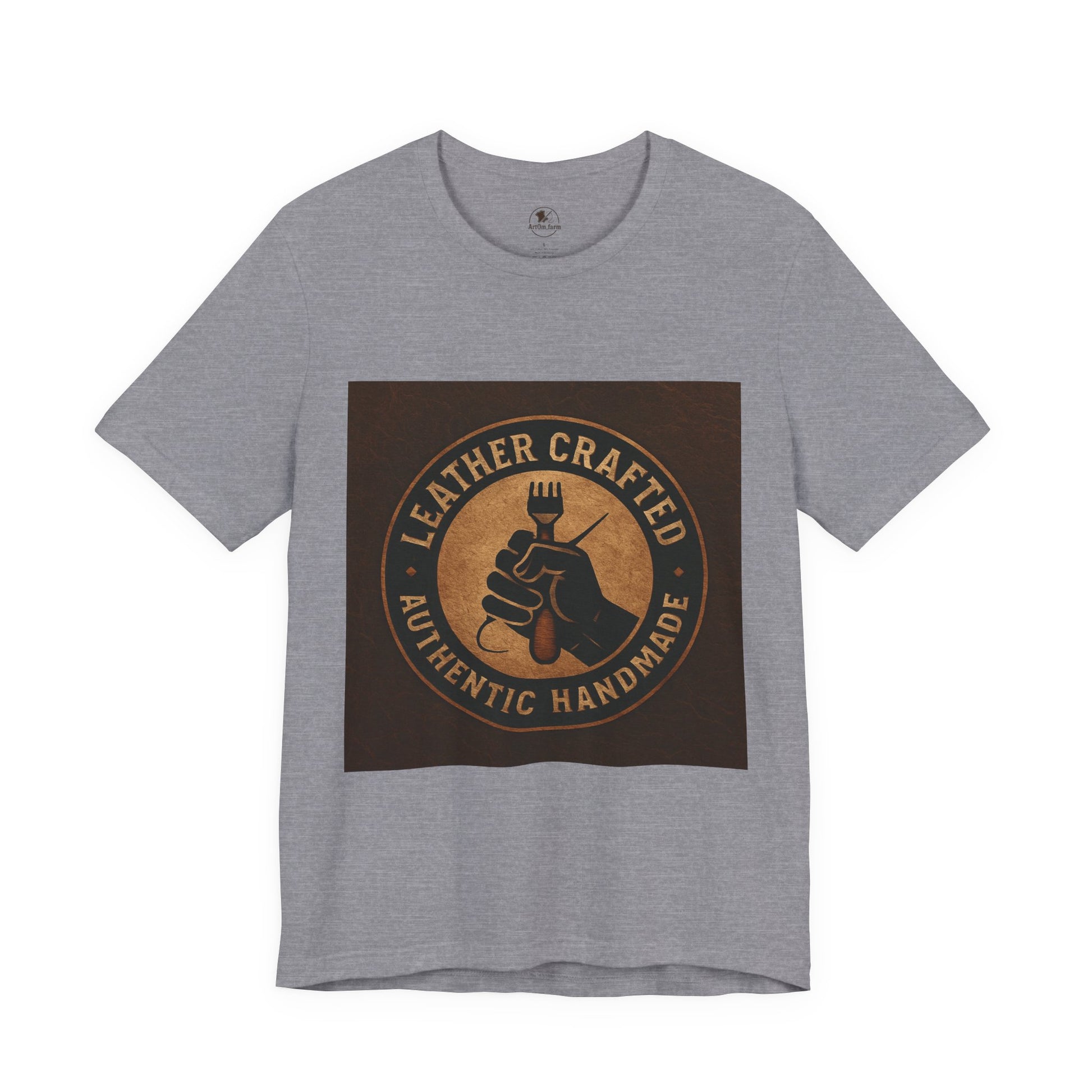 Leather Crafted Unisex Tee - Authentic Handmade Shirt for Casual Wear and Unique Artisan Gift - ArtOm_farm™ LEATHER