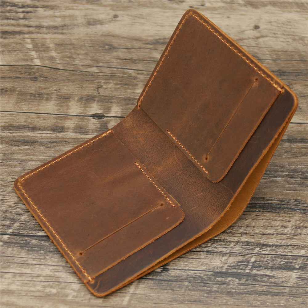 Men's Crazy Horse Leather Wallet Retro Style