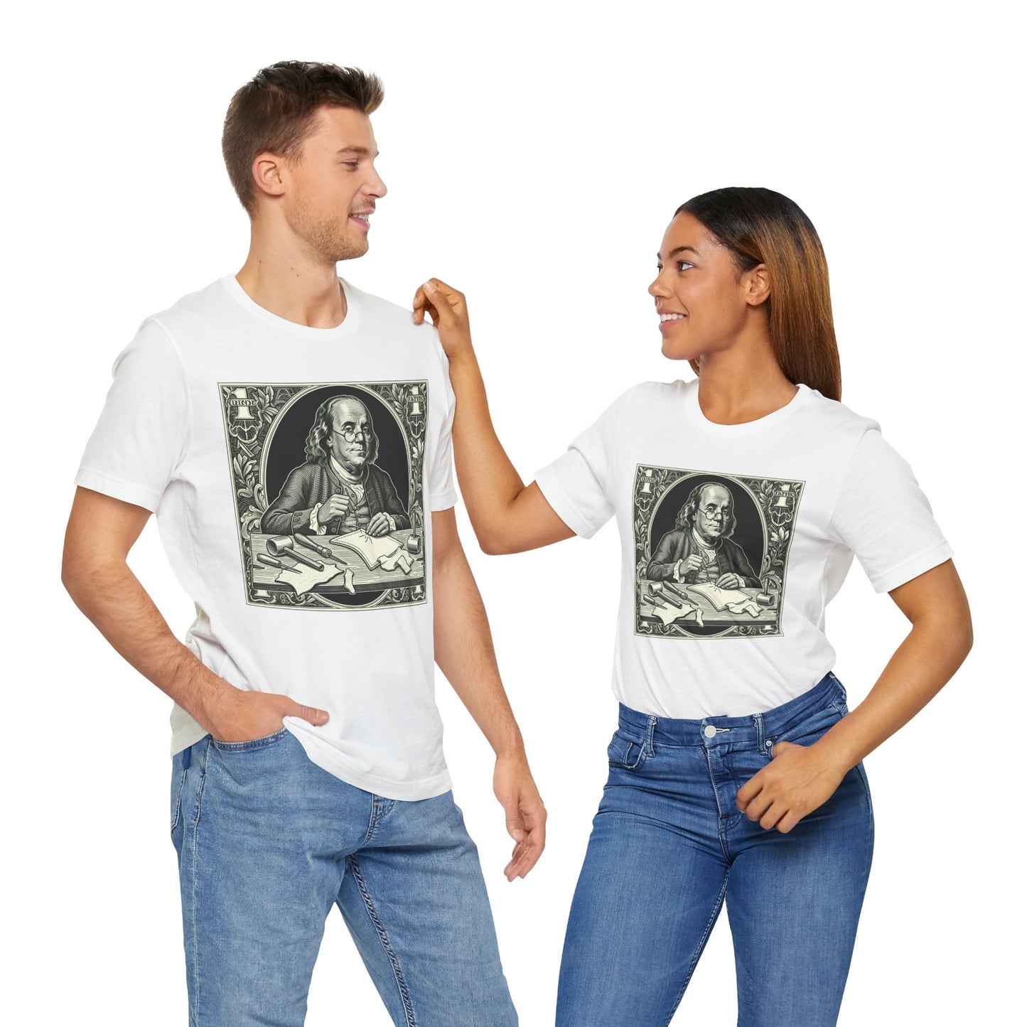 Benjamin Franklin Vintage Tee for History Lovers - Unisex Short Sleeve Shirt, Unique Teacher Gift - ArtOm_farm™ LEATHER