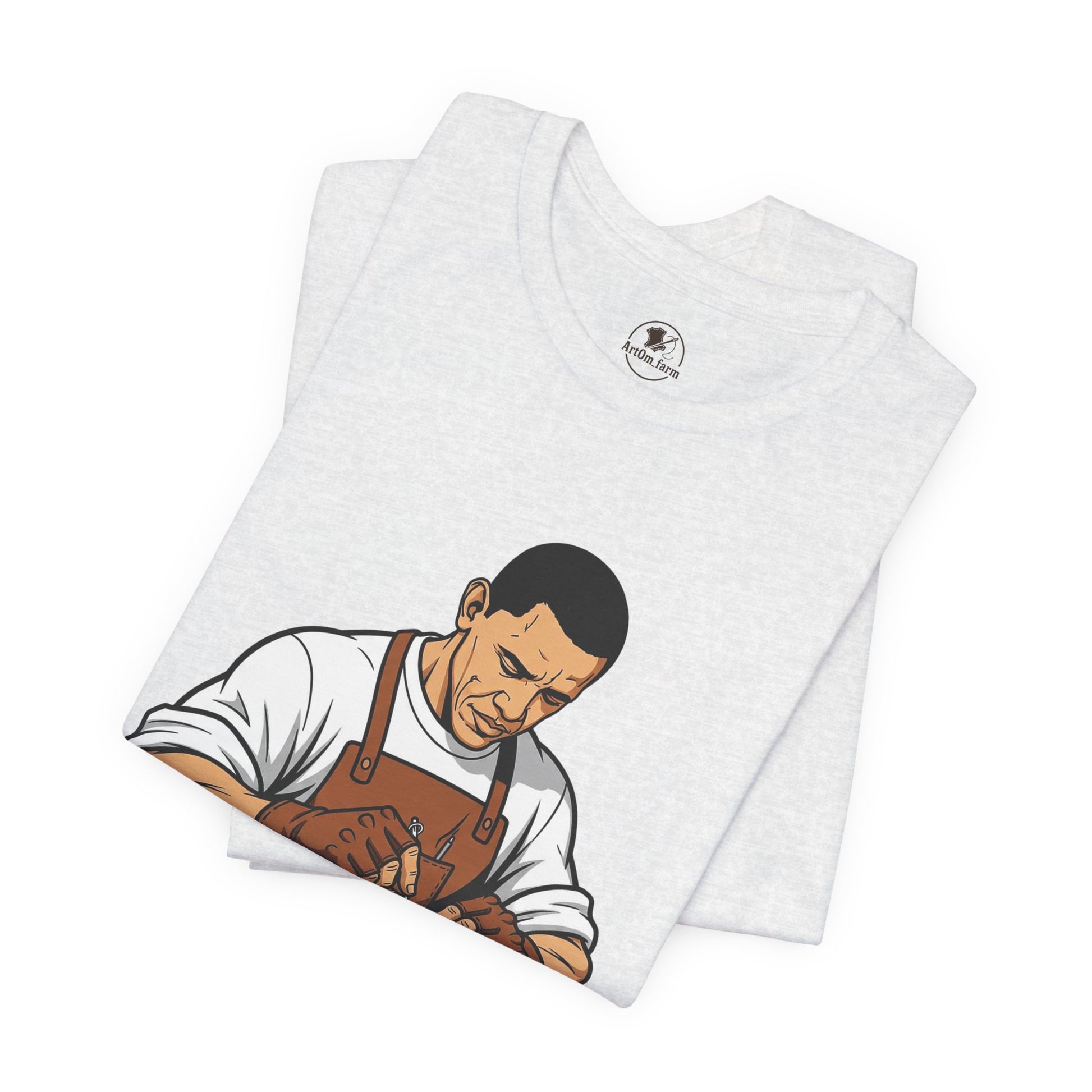 Craftsman Tee for Art Lovers - Unisex Shirt, Handyman Gift for Woodworking Enthusiasts, Perfect Father's Day Gift - ArtOm_farm™ LEATHER