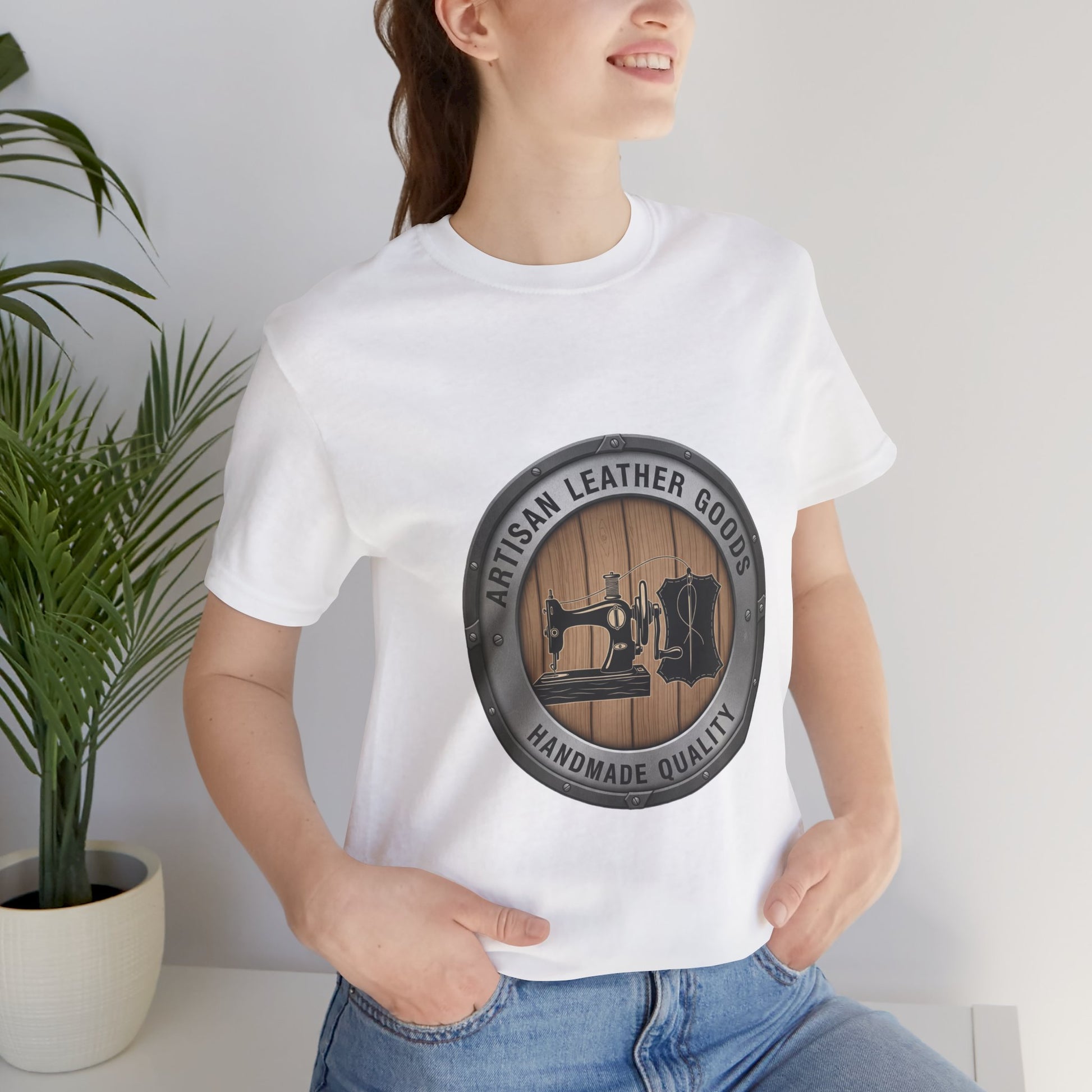 Artisan Leather Goods T-Shirt for Casual Wear, Handmade Quality Tee - Perfect Gift for Crafters and Father's Day - ArtOm_farm™ LEATHER