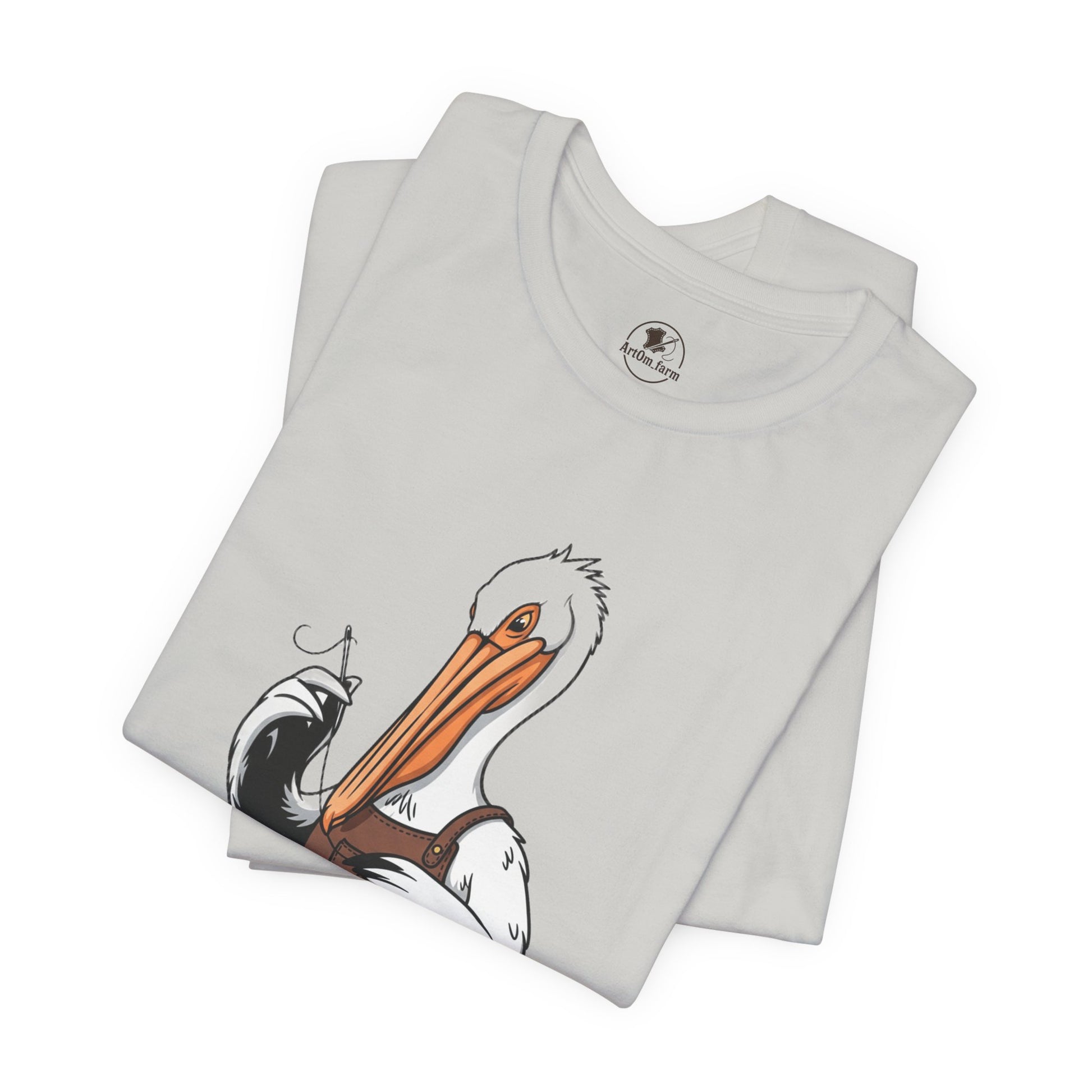 Whimsical Pelican Tee - Fun Beach T-Shirt for Casual Summer Style and Nature Lovers - ArtOm_farm™ LEATHER