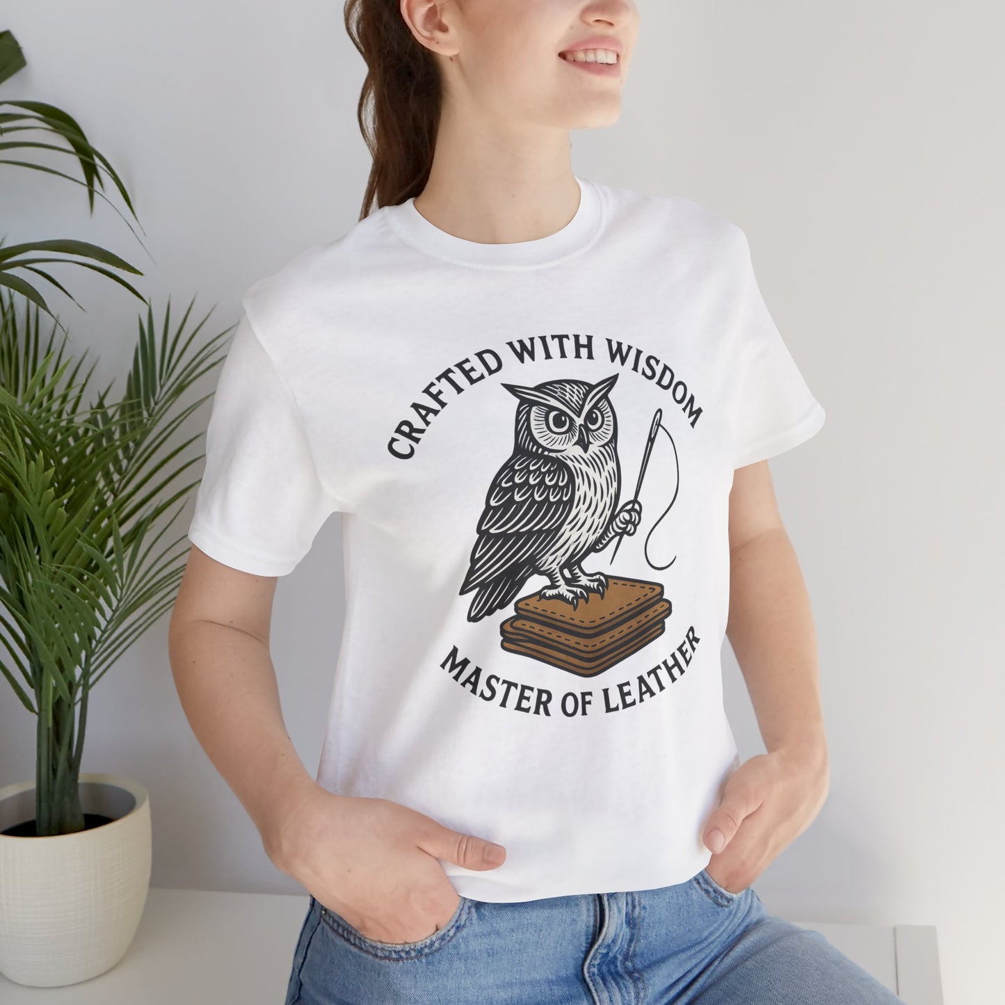 Wise Owl Unisex Tee - Unique Animal Design, Eco-Friendly Apparel for Crafters and Style Enthusiasts - ArtOm_farm™ LEATHER