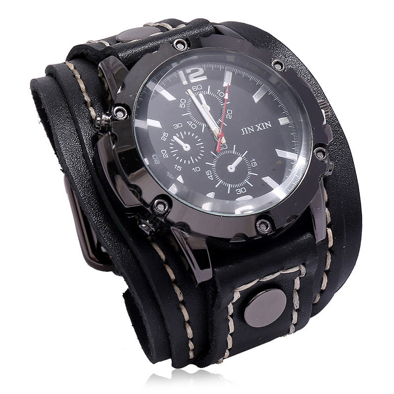Vintage Hand Stitched Leather Watch - Timeless Craftsmanship in a Vintage Leather Watch - ArtOm_farm™ LEATHER 