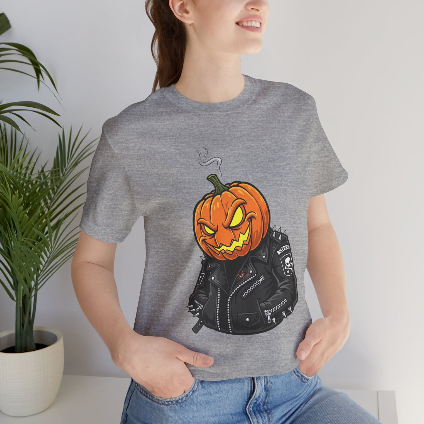 Pumpkin Punk T-Shirt - Edgy Halloween Graphic Tee for Unisex Style at Autumn Parties