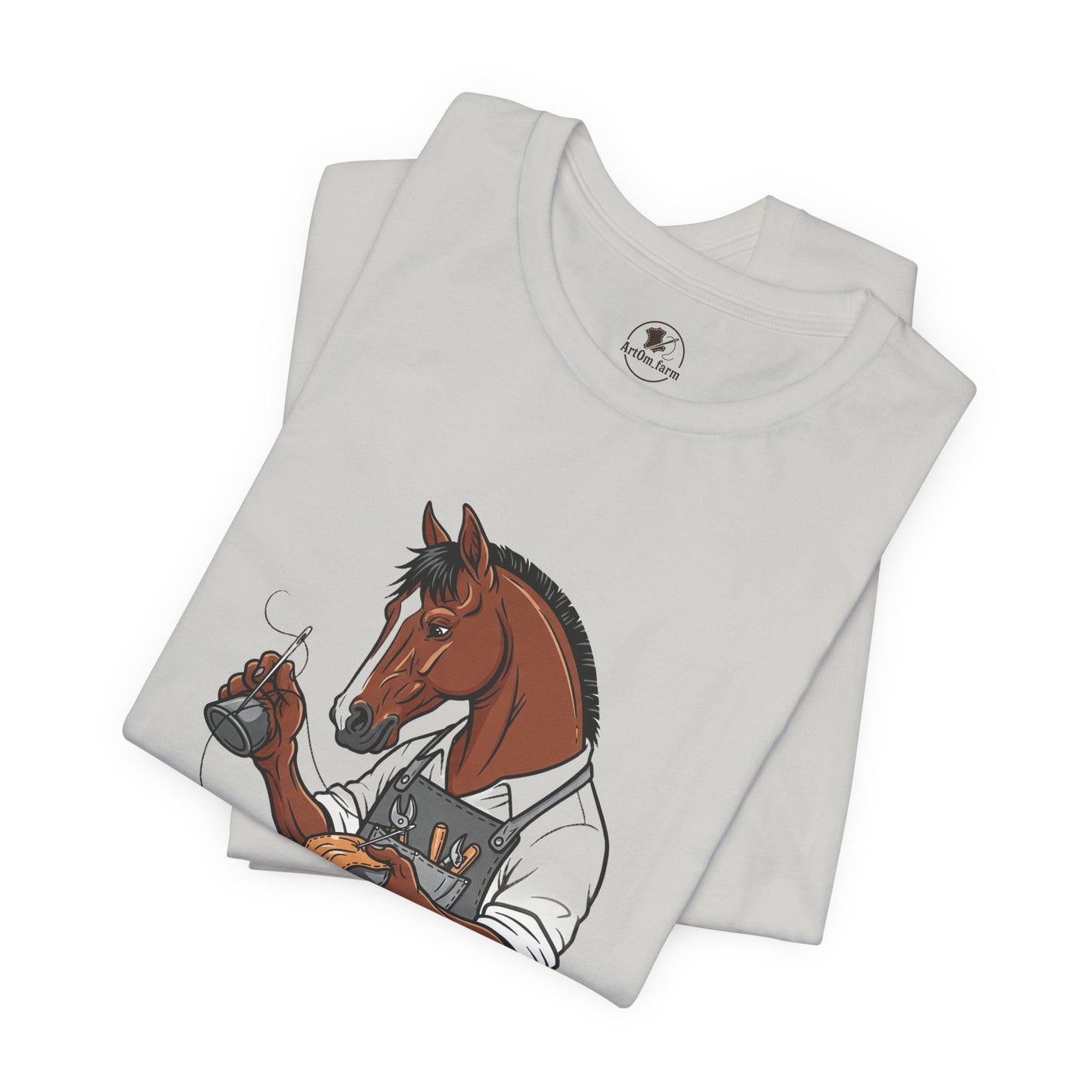 Equestrian Unisex Tee - Funny Horse Shirt for Animal Enthusiasts, Perfect Gift for Horse Lovers - ArtOm_farm™ LEATHER 