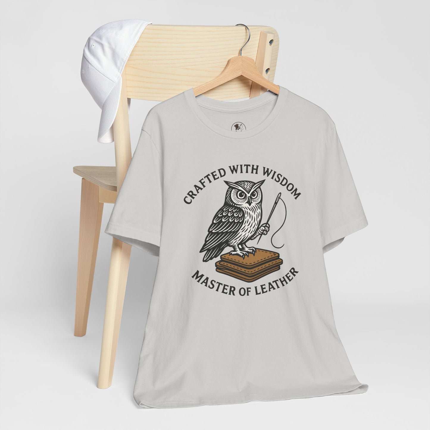 Wise Owl Unisex Tee - Unique Animal Design, Eco-Friendly Apparel for Crafters and Style Enthusiasts - ArtOm_farm™ LEATHER 