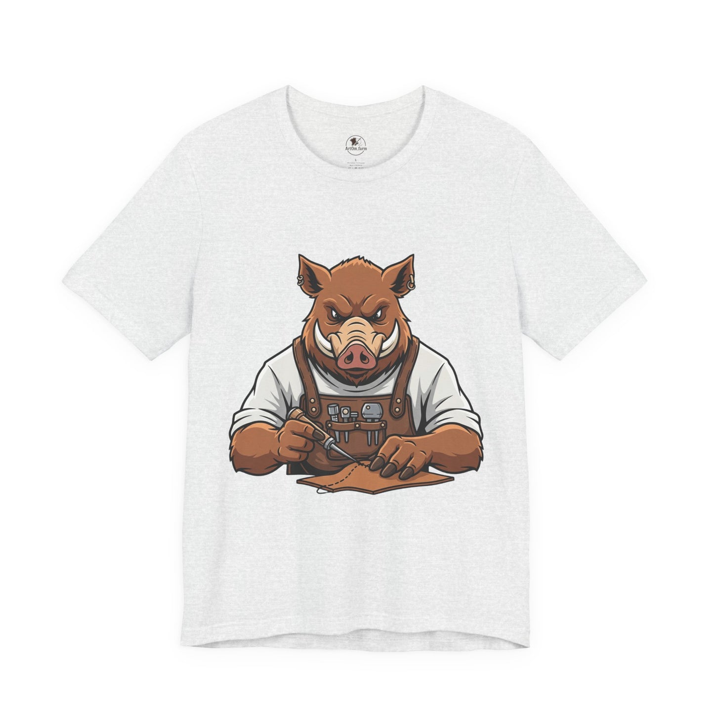 Crafty Pig Graphic Shirt - Fun Unisex Tee for Animal Lovers, Casual Birthday Apparel, and Funny Gift - ArtOm_farm™ LEATHER