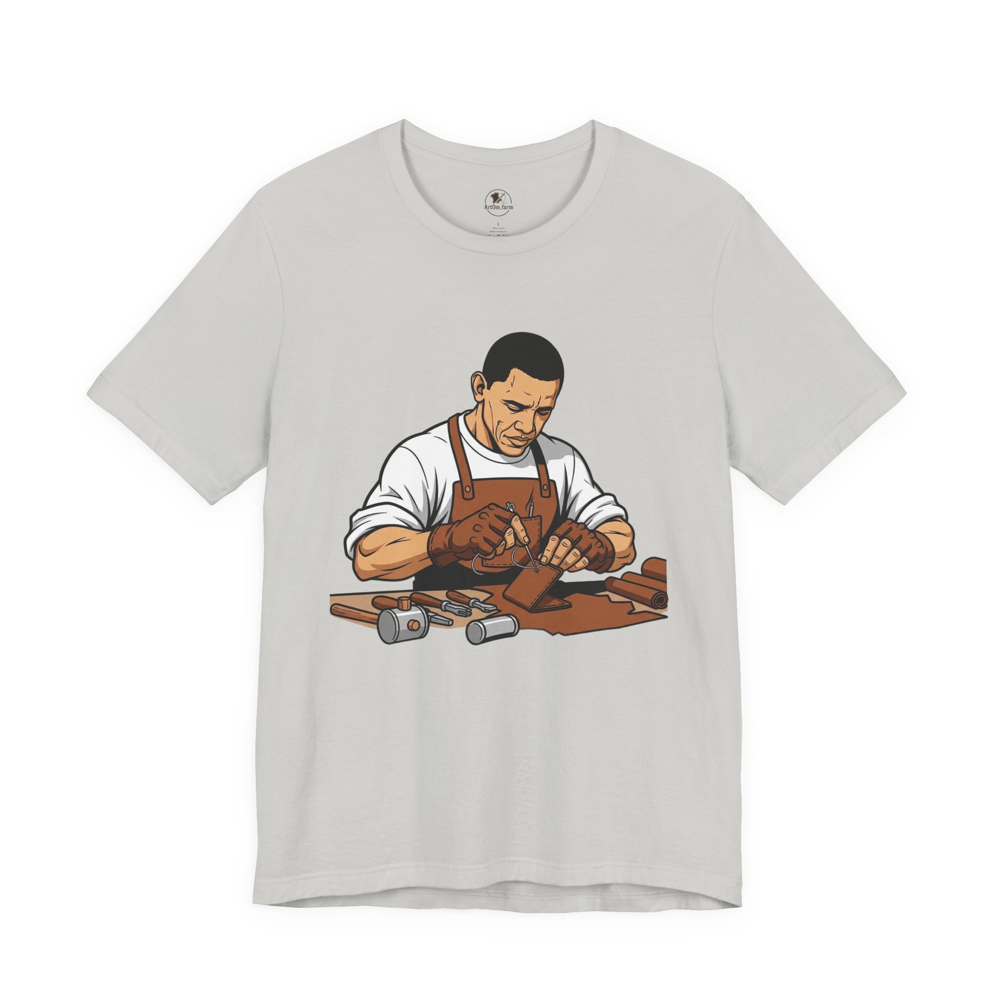 Craftsman Tee for Art Lovers - Unisex Shirt, Handyman Gift for Woodworking Enthusiasts, Perfect Father's Day Gift - ArtOm_farm™ LEATHER 